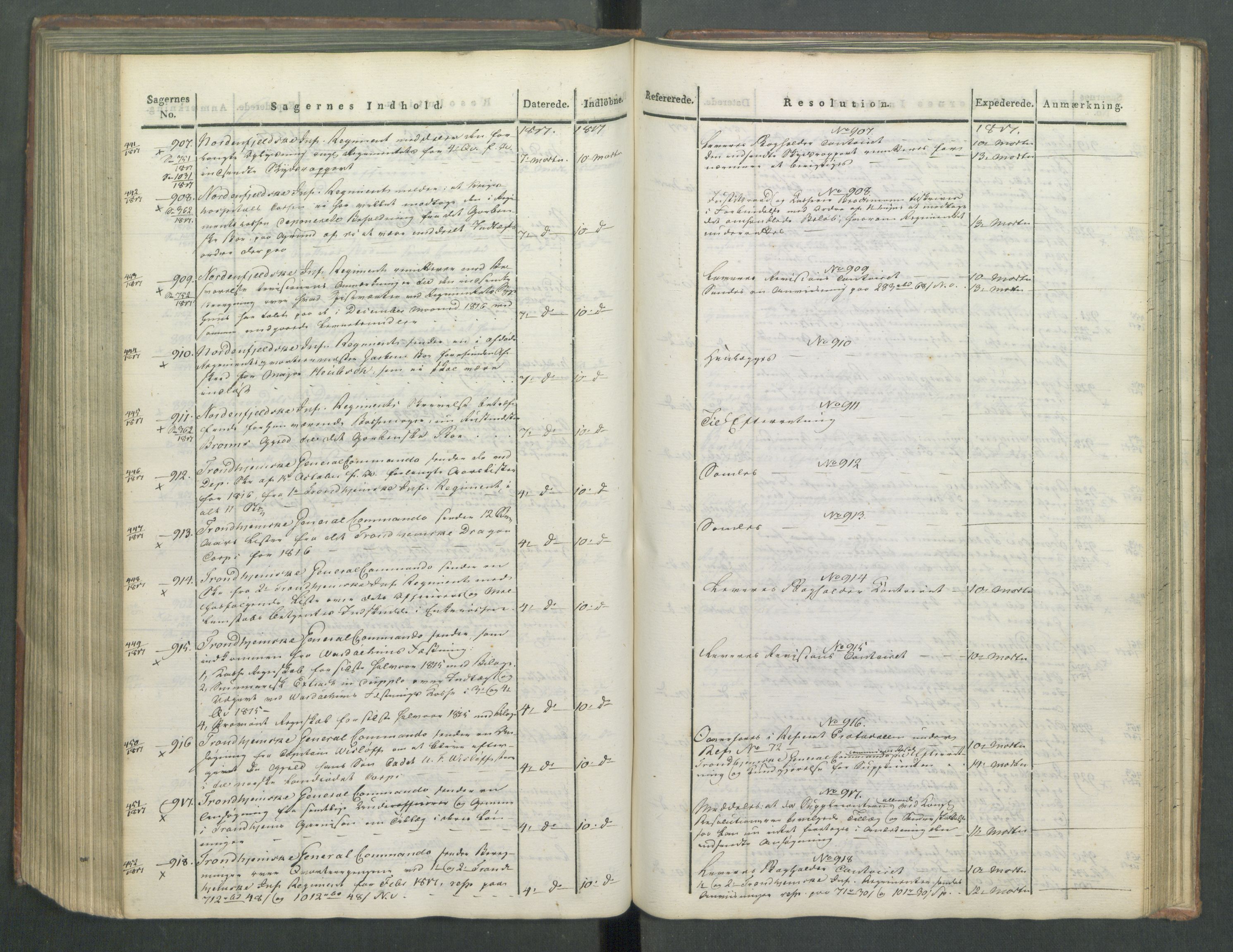 Armédepartementet, RA/RAFA-3493/C/Ca/L0009: 6. Departements Journal, 1816-1817