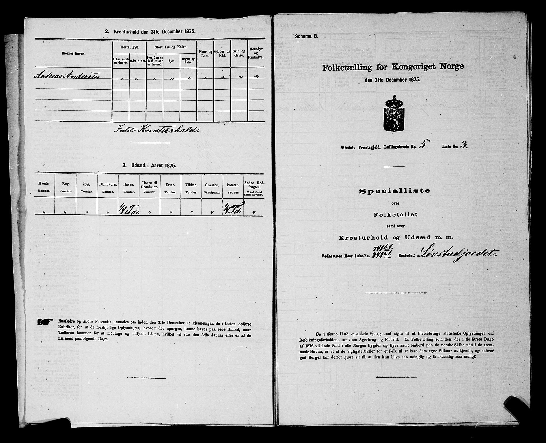 RA, 1875 census for 0233P Nittedal, 1875, p. 759