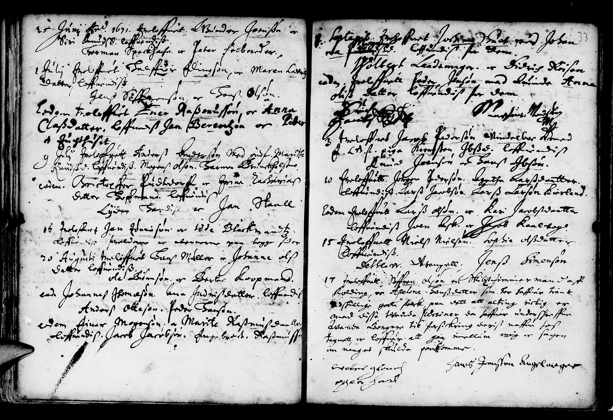 Domkirken sokneprestembete, AV/SAB-A-74801/H/Haa/L0006: Parish register (official) no. A 6, 1663-1683, p. 33