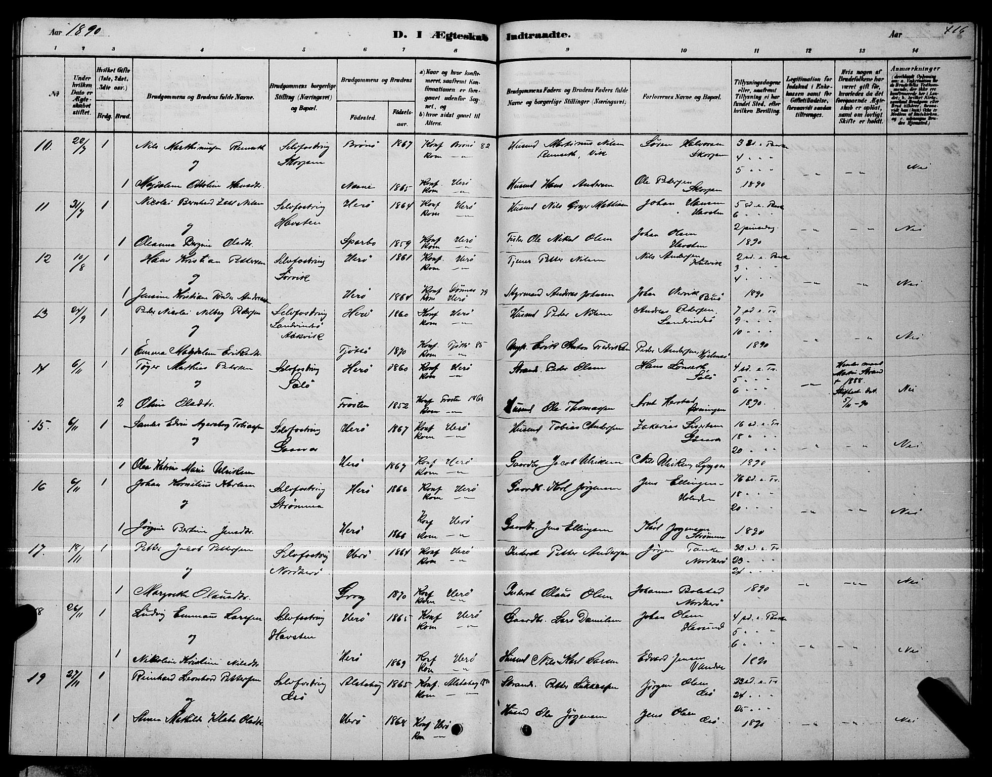 Ministerialprotokoller, klokkerbøker og fødselsregistre - Nordland, AV/SAT-A-1459/834/L0513: Parish register (copy) no. 834C04, 1877-1892, p. 416