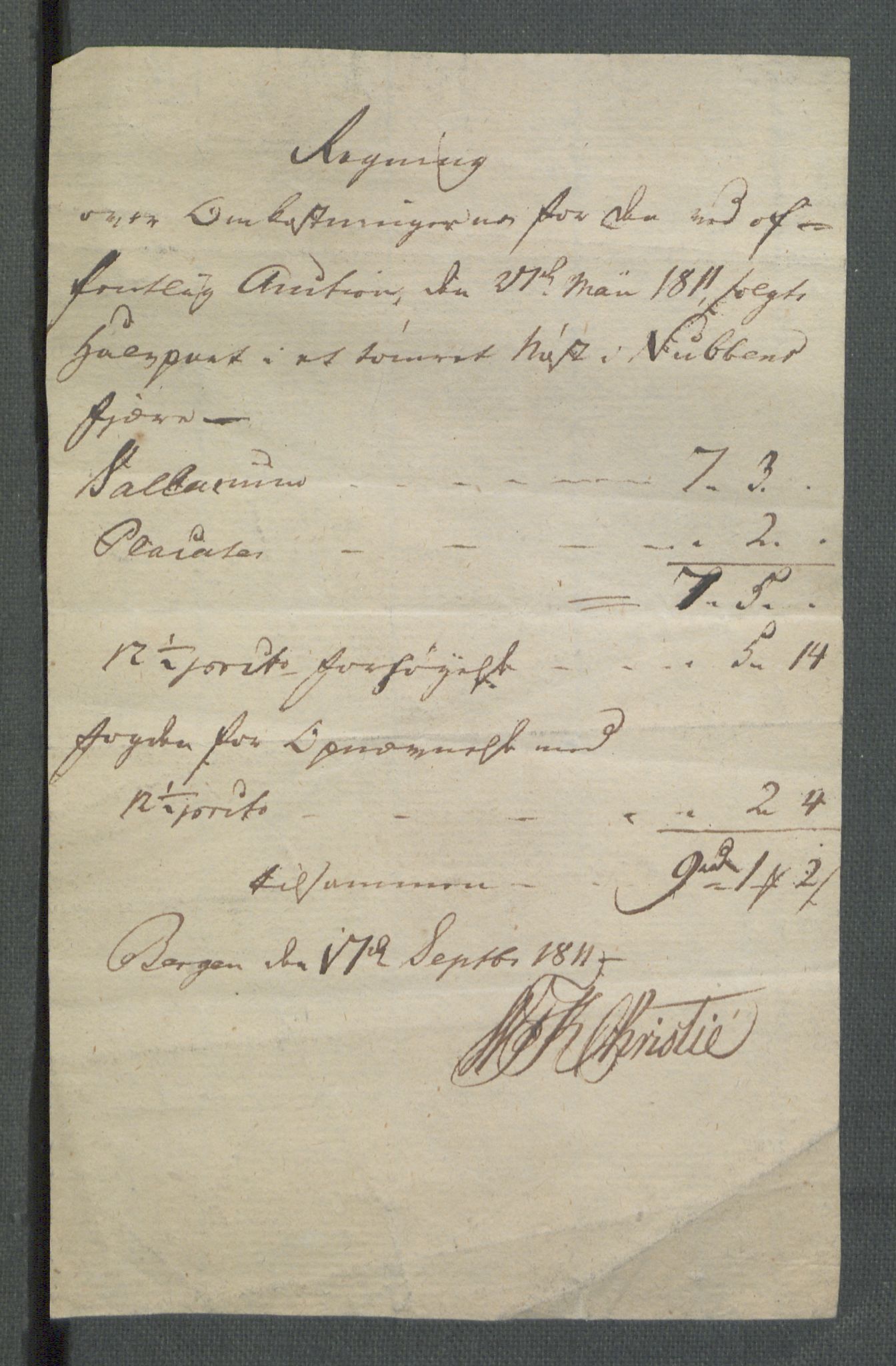 Forskjellige samlinger, Historisk-kronologisk samling, AV/RA-EA-4029/G/Ga/L0009B: Historisk-kronologisk samling. Dokumenter fra oktober 1814, årene 1815 og 1816, Christian Frederiks regnskapsbok 1814 - 1848., 1814-1848, p. 372