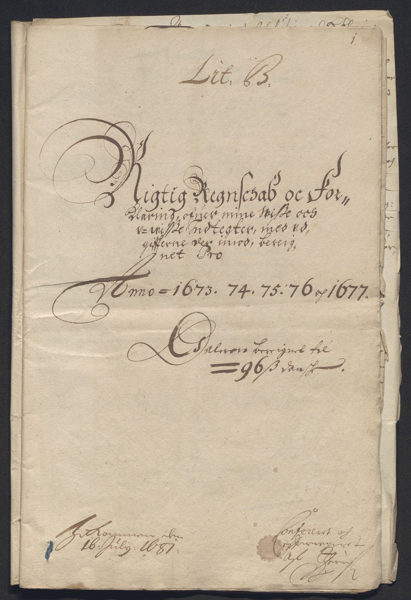 Rentekammeret inntil 1814, Reviderte regnskaper, Byregnskaper, AV/RA-EA-4066/R/Ro/L0316: [O14] Sikt og sakefall, 1662-1693, p. 148