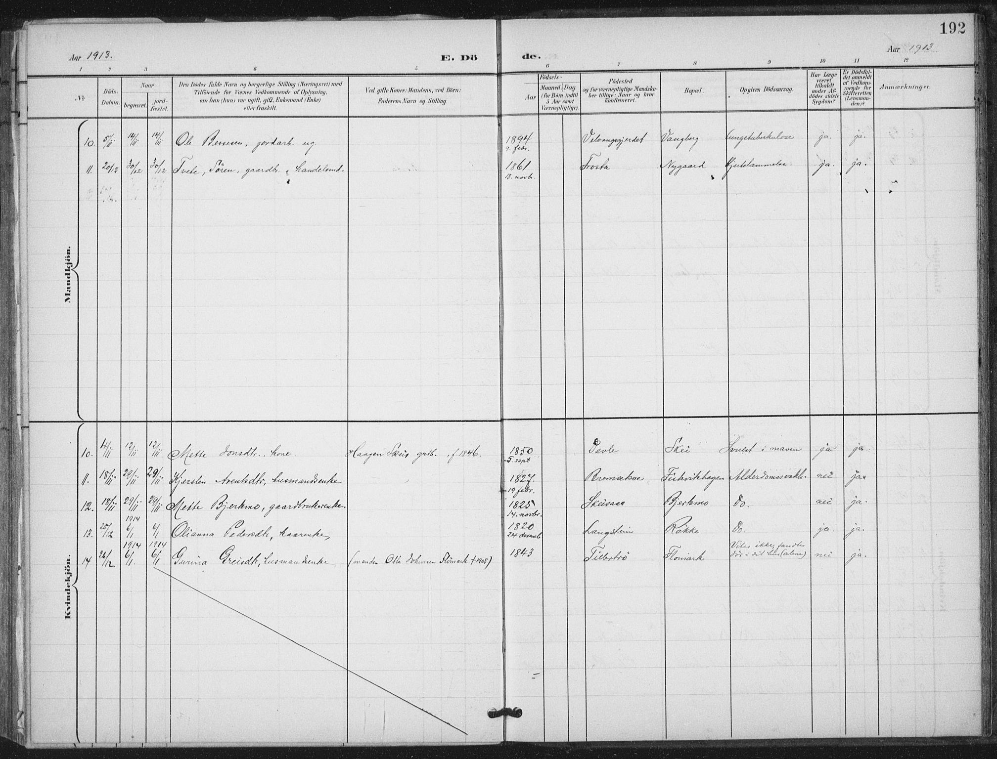 Ministerialprotokoller, klokkerbøker og fødselsregistre - Nord-Trøndelag, SAT/A-1458/712/L0101: Parish register (official) no. 712A02, 1901-1916, p. 192