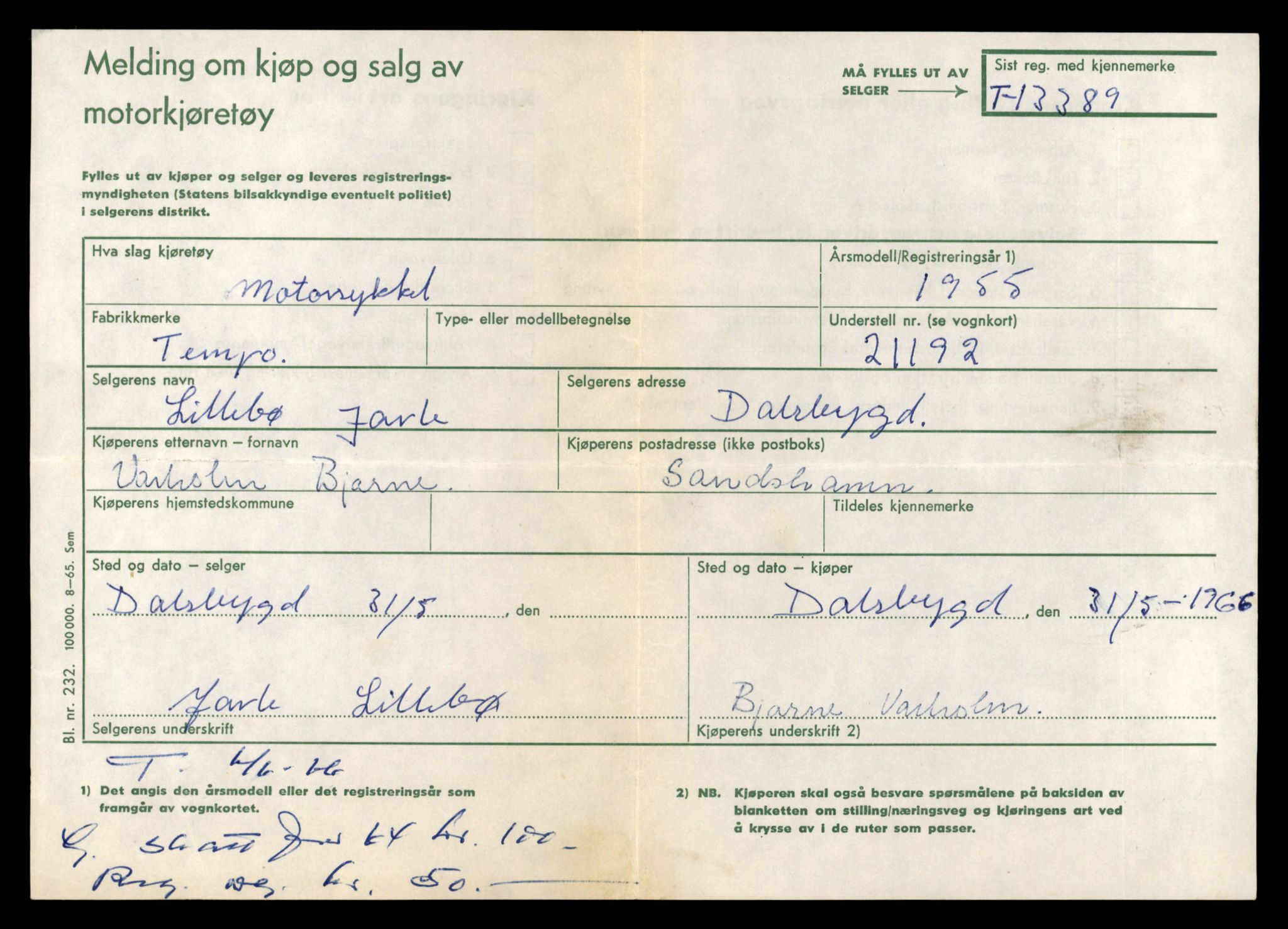 Møre og Romsdal vegkontor - Ålesund trafikkstasjon, AV/SAT-A-4099/F/Fe/L0039: Registreringskort for kjøretøy T 13361 - T 13530, 1927-1998, p. 457