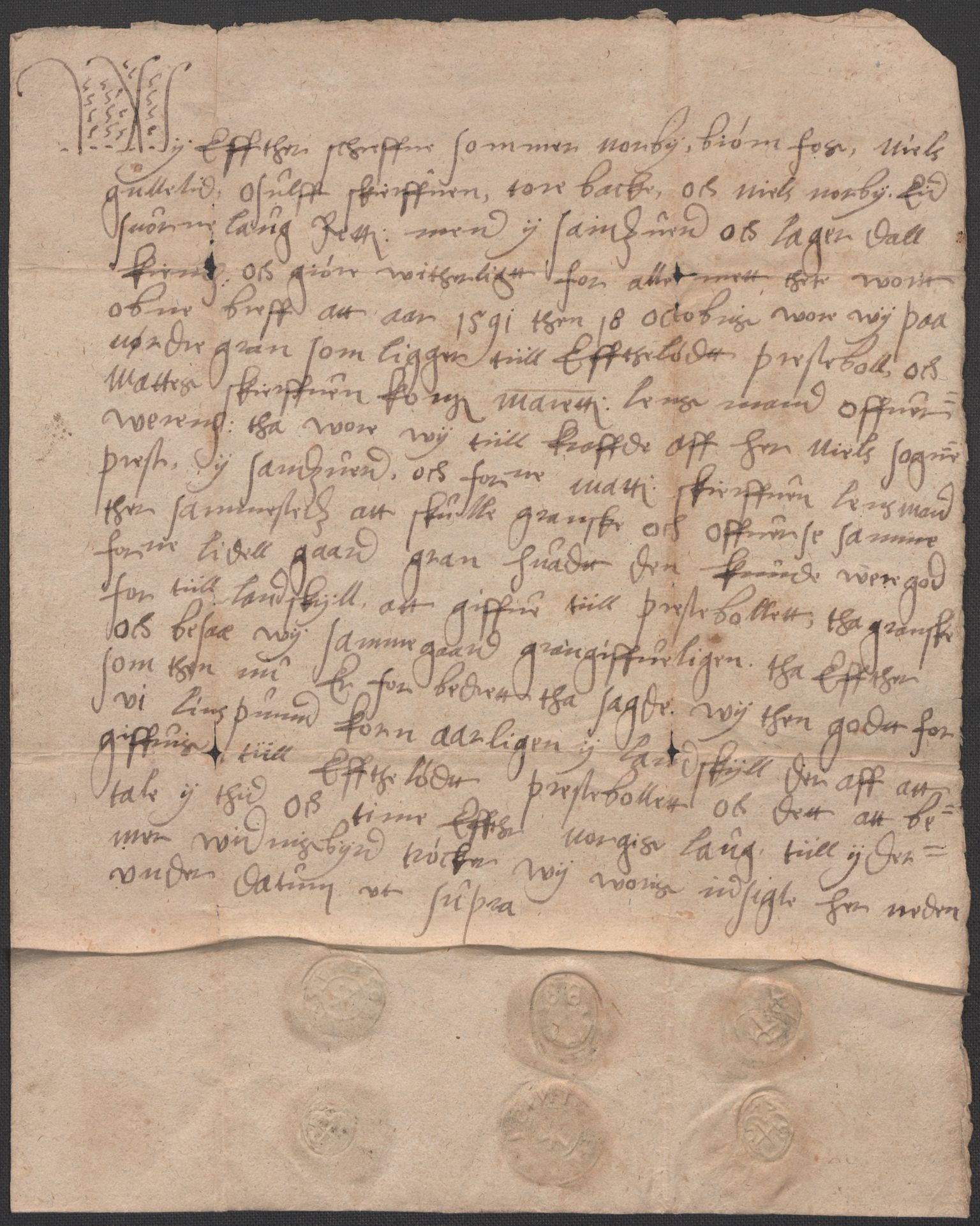 Riksarkivets diplomsamling, AV/RA-EA-5965/F02/L0094: Dokumenter, 1591, p. 48