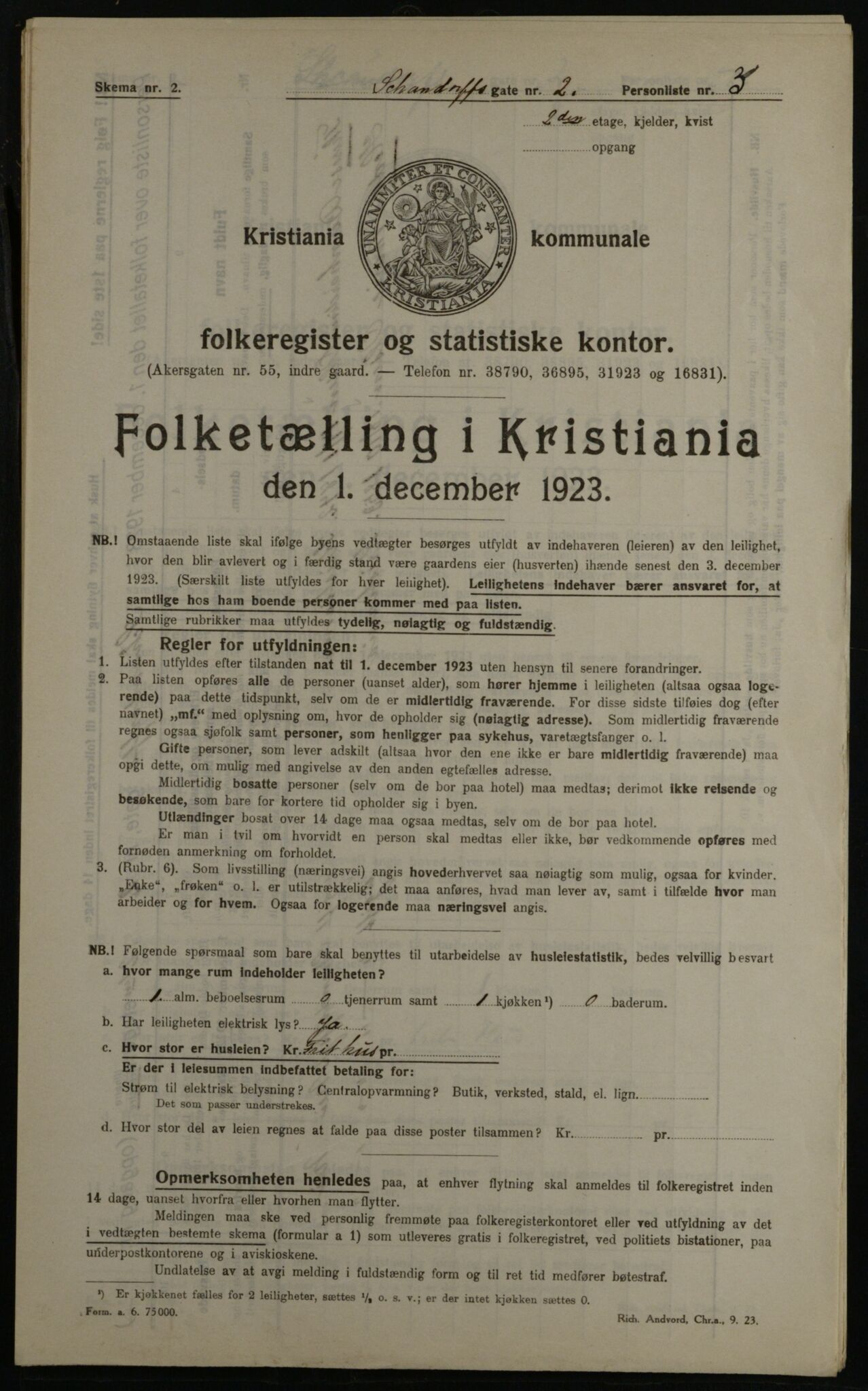 OBA, Municipal Census 1923 for Kristiania, 1923, p. 99235