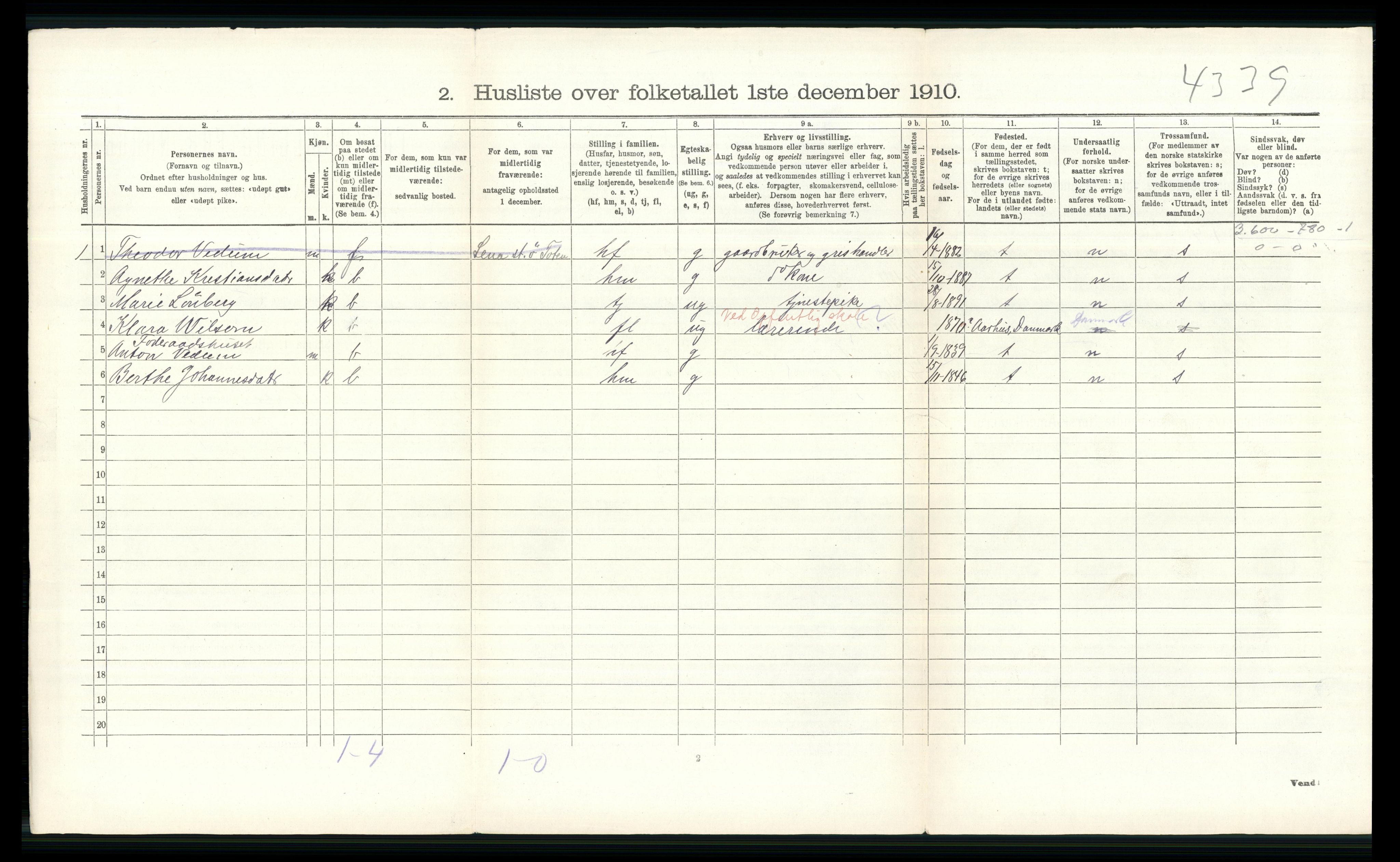 RA, 1910 census for Øyer, 1910, p. 174