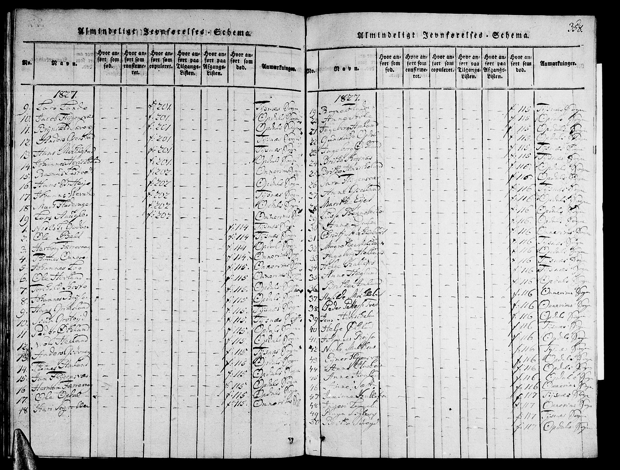 Tysnes sokneprestembete, SAB/A-78601/H/Hab: Parish register (copy) no. A 1, 1816-1828, p. 358