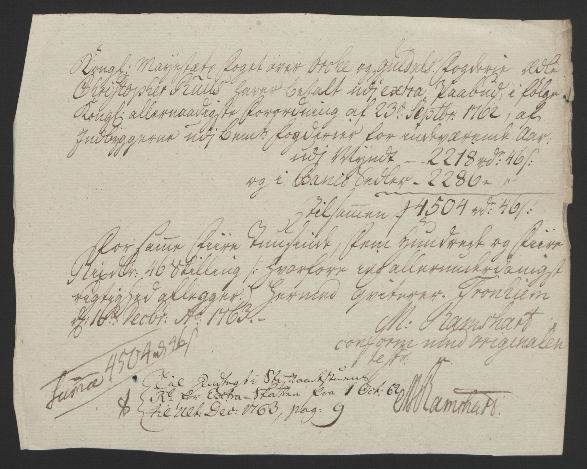Rentekammeret inntil 1814, Reviderte regnskaper, Fogderegnskap, RA/EA-4092/R60/L4094: Ekstraskatten Orkdal og Gauldal, 1762-1765, p. 106