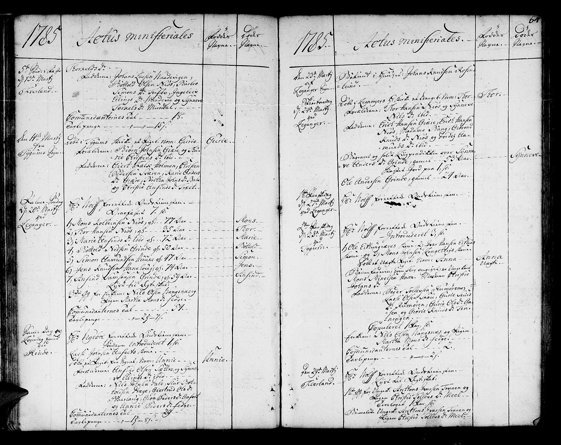 Leikanger sokneprestembete, AV/SAB-A-81001/H/Haa/Haaa/L0004: Parish register (official) no. A 4, 1770-1791, p. 64