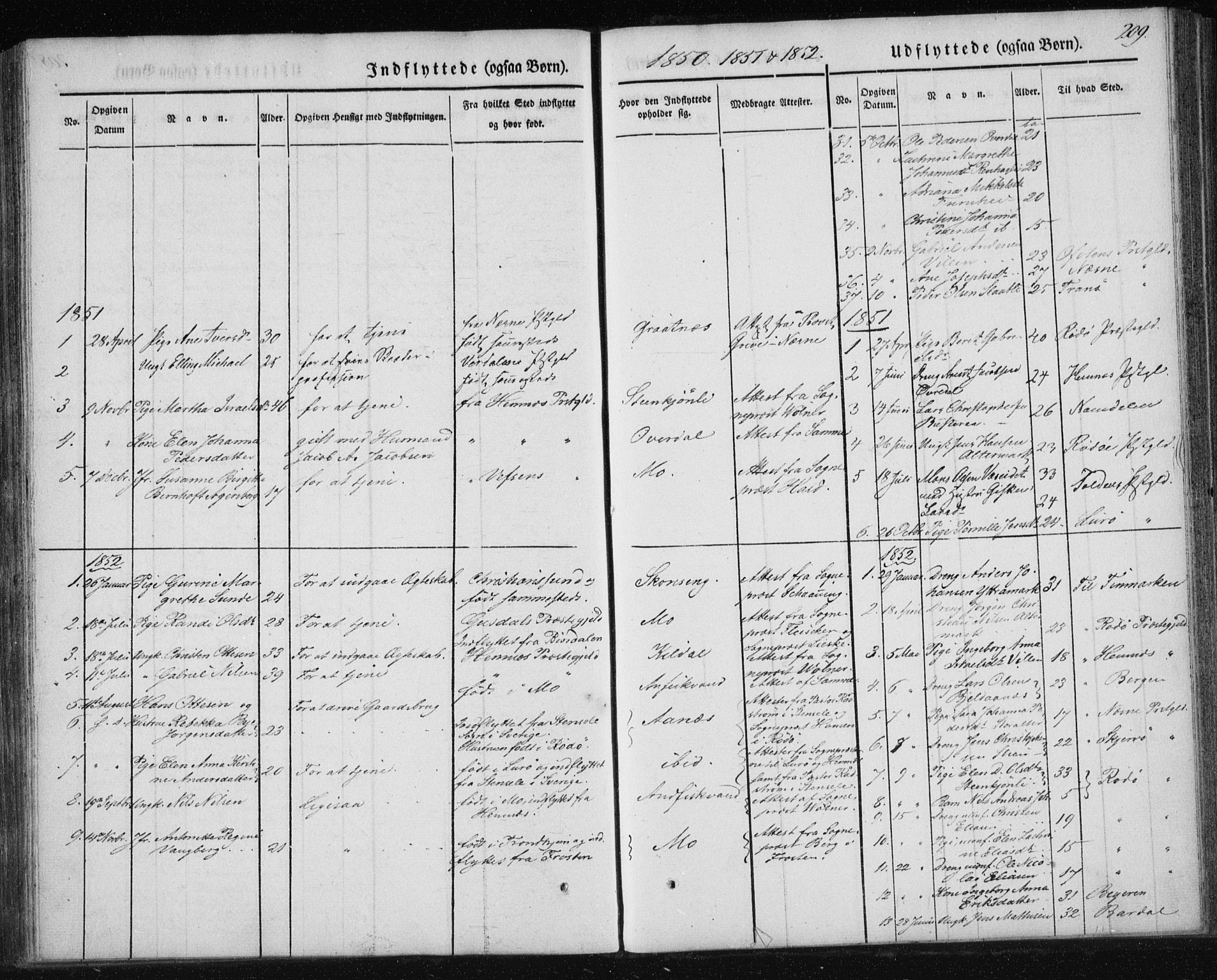 Ministerialprotokoller, klokkerbøker og fødselsregistre - Nordland, SAT/A-1459/827/L0391: Parish register (official) no. 827A03, 1842-1852, p. 209