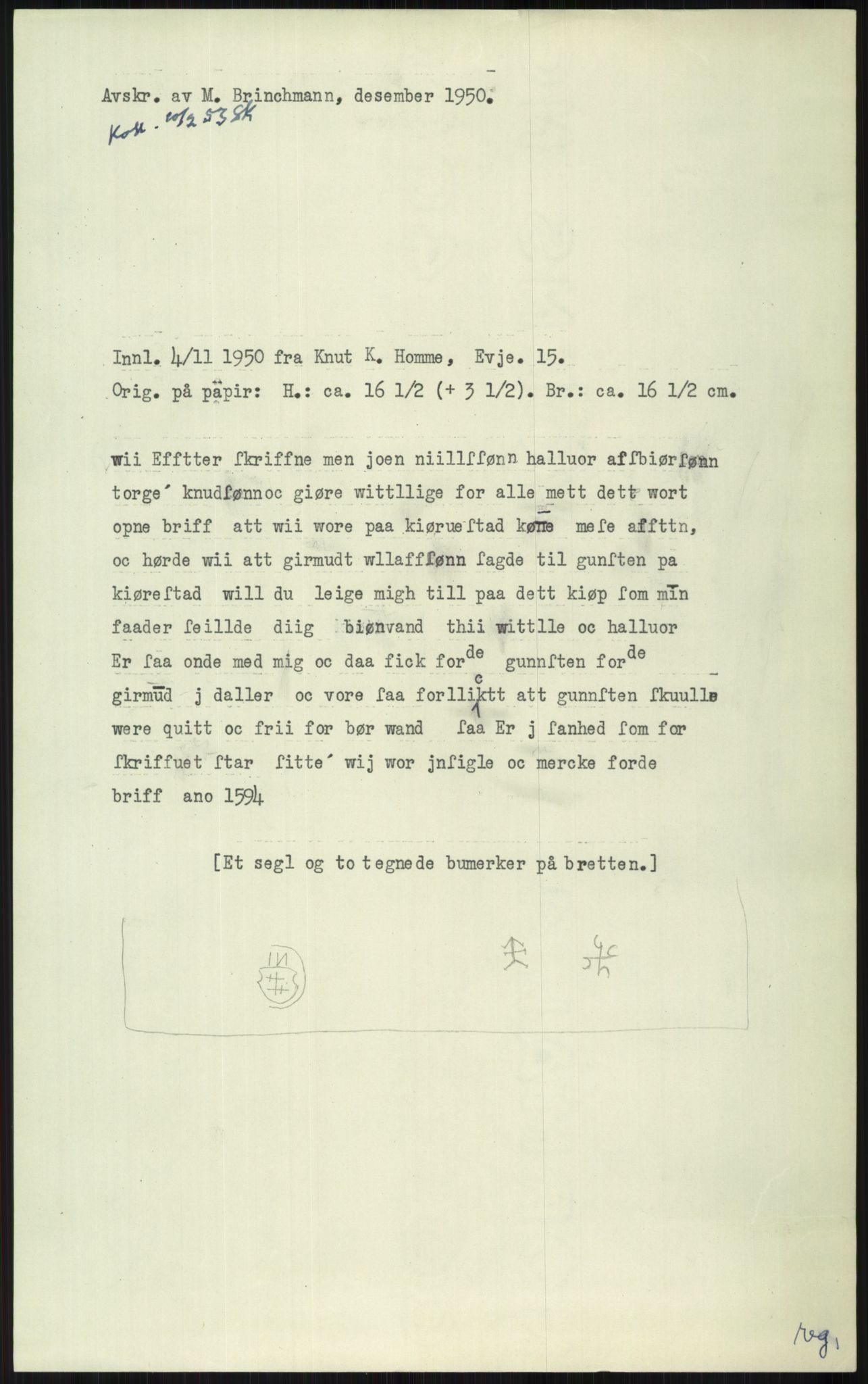 Samlinger til kildeutgivelse, Diplomavskriftsamlingen, AV/RA-EA-4053/H/Ha, p. 2835