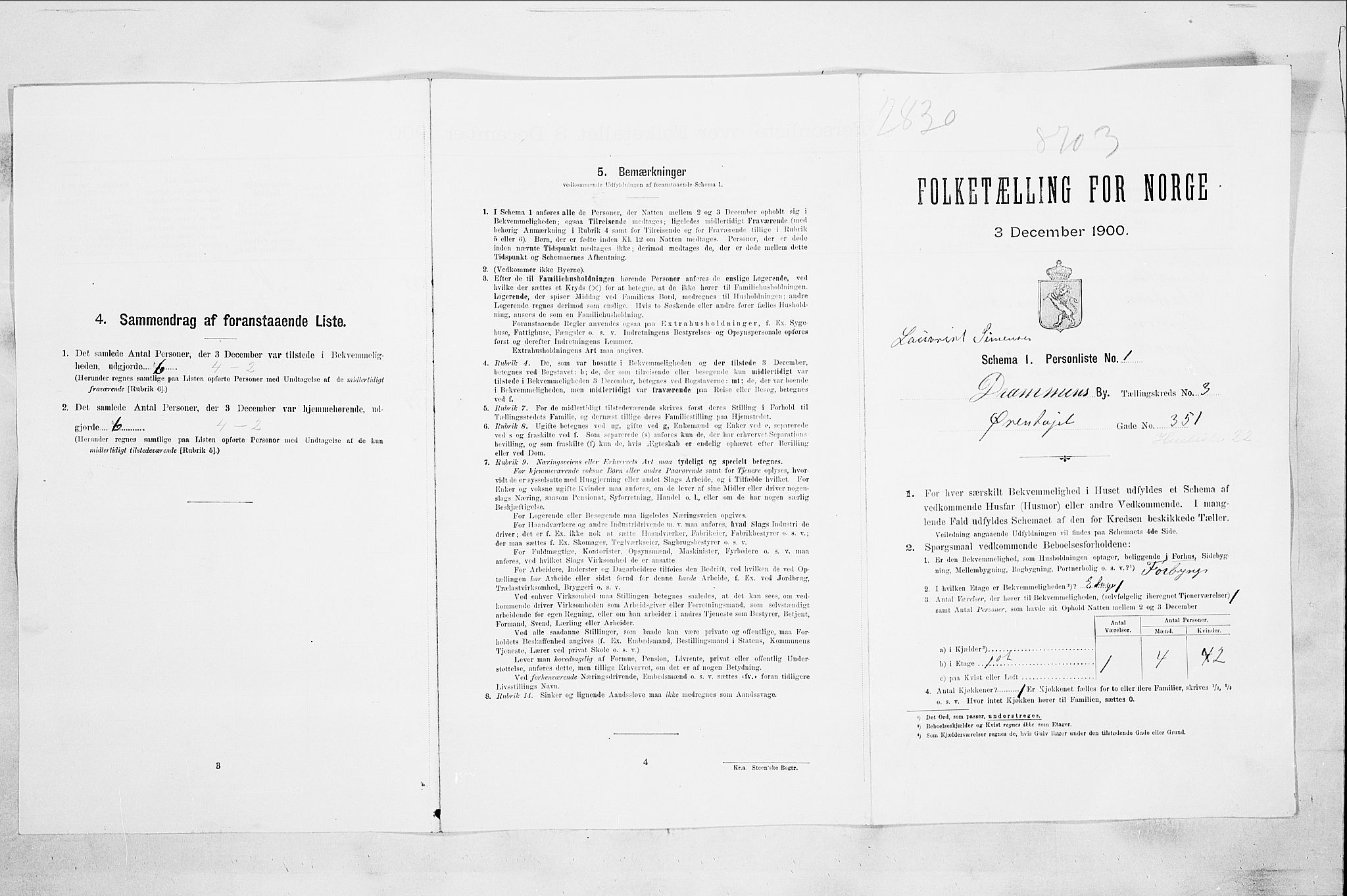 RA, 1900 census for Drammen, 1900, p. 13162