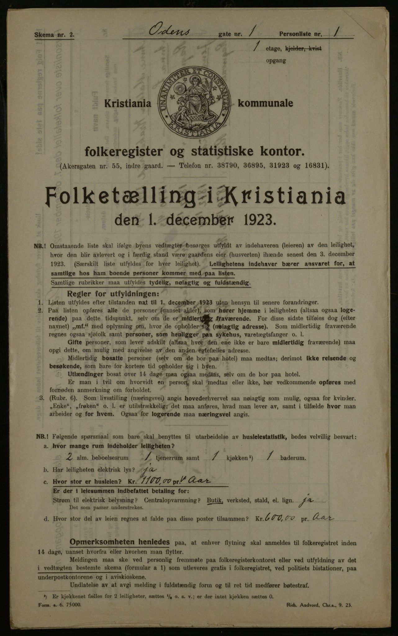 OBA, Municipal Census 1923 for Kristiania, 1923, p. 81759