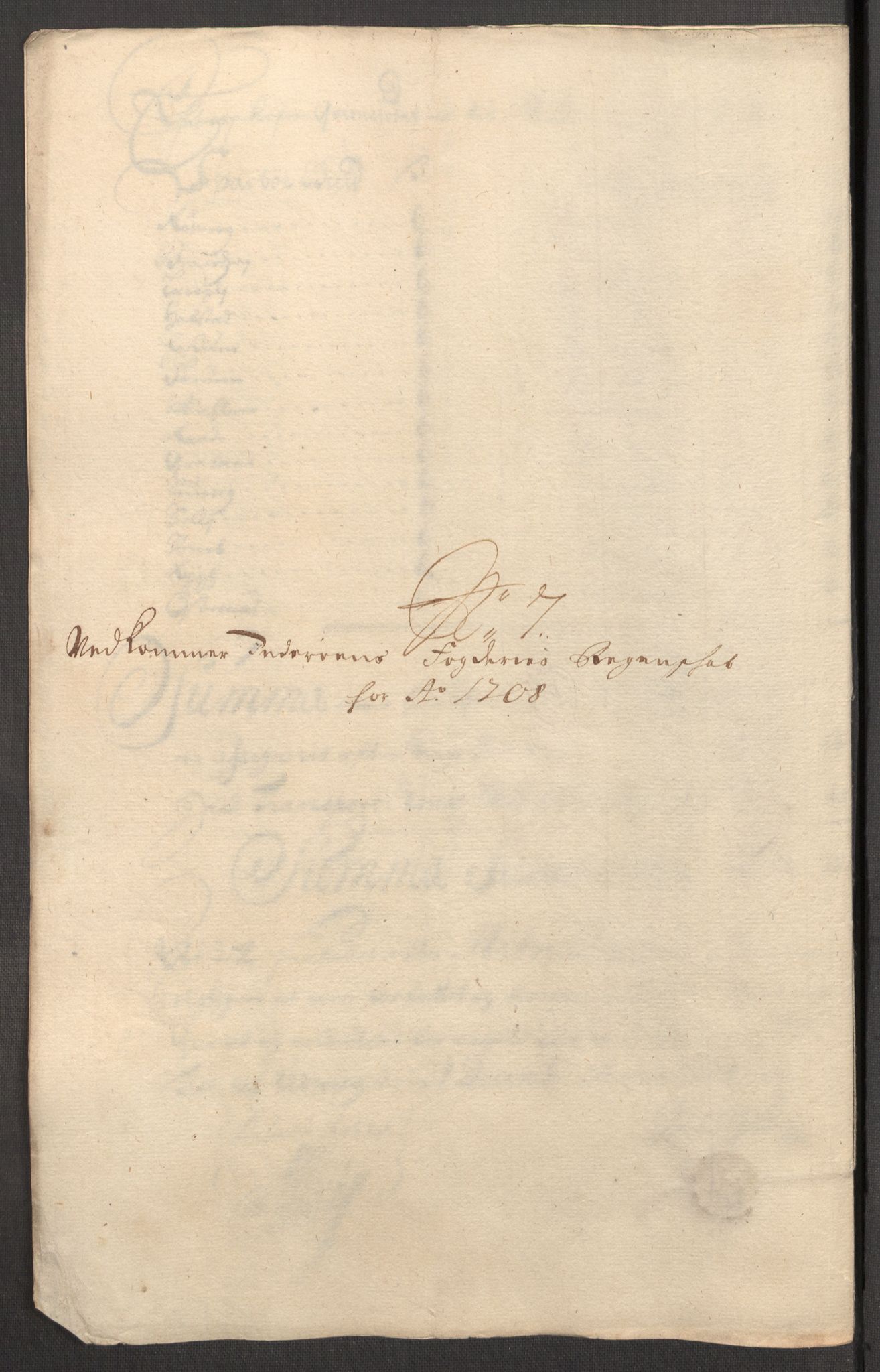 Rentekammeret inntil 1814, Reviderte regnskaper, Fogderegnskap, RA/EA-4092/R63/L4316: Fogderegnskap Inderøy, 1708, p. 143