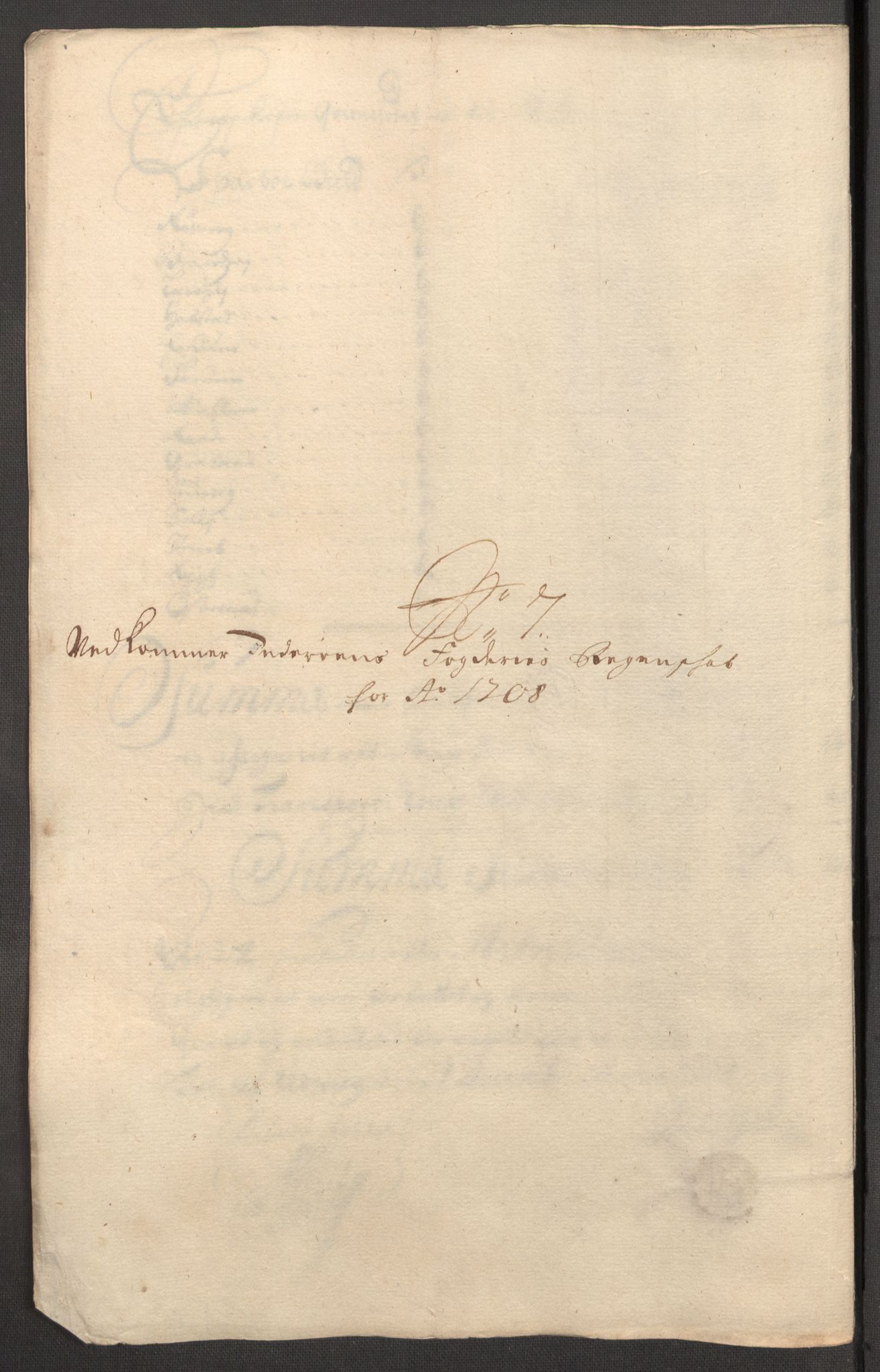 Rentekammeret inntil 1814, Reviderte regnskaper, Fogderegnskap, AV/RA-EA-4092/R63/L4316: Fogderegnskap Inderøy, 1708, p. 143