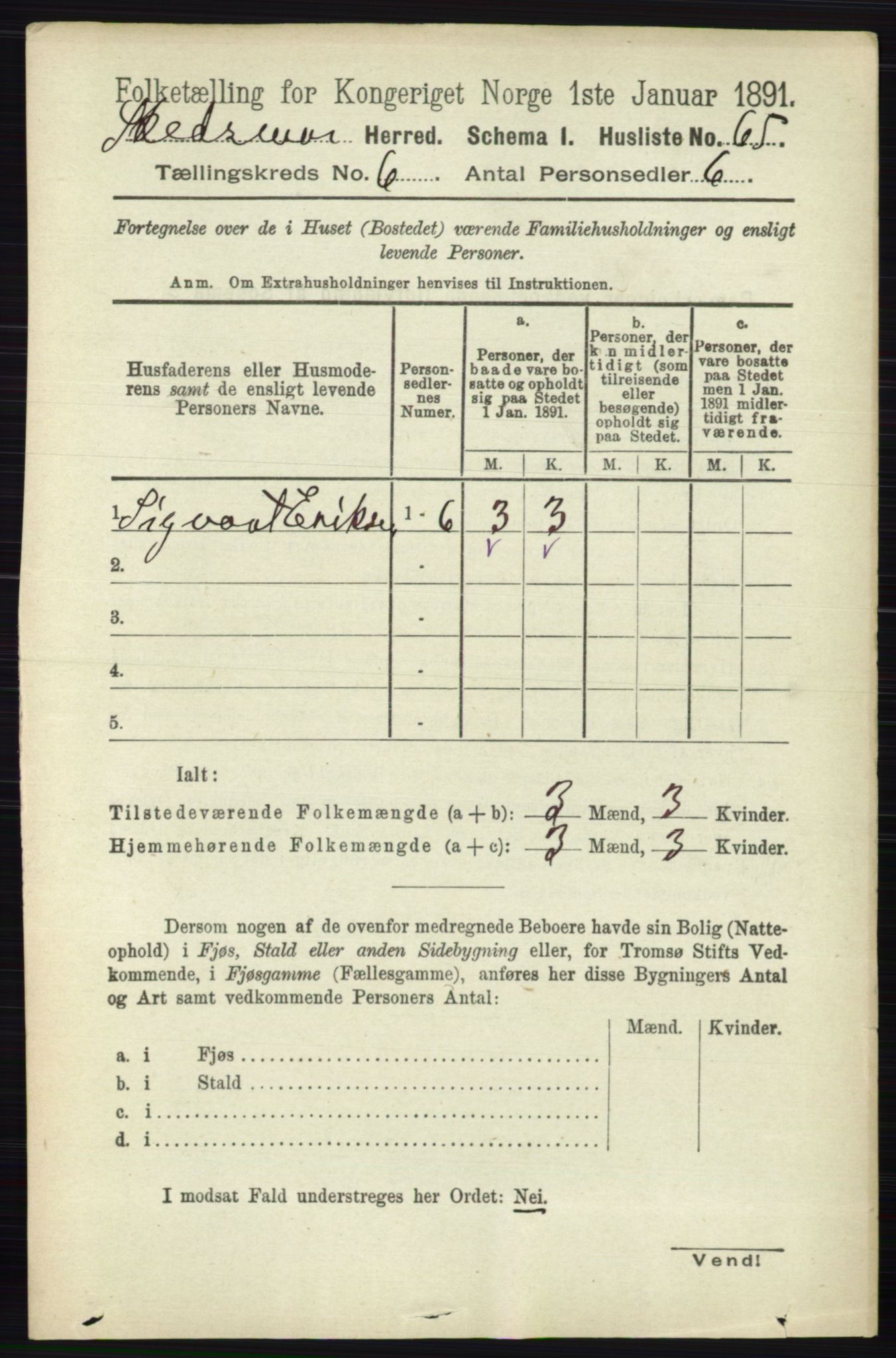 RA, 1891 census for 0231 Skedsmo, 1891, p. 2723