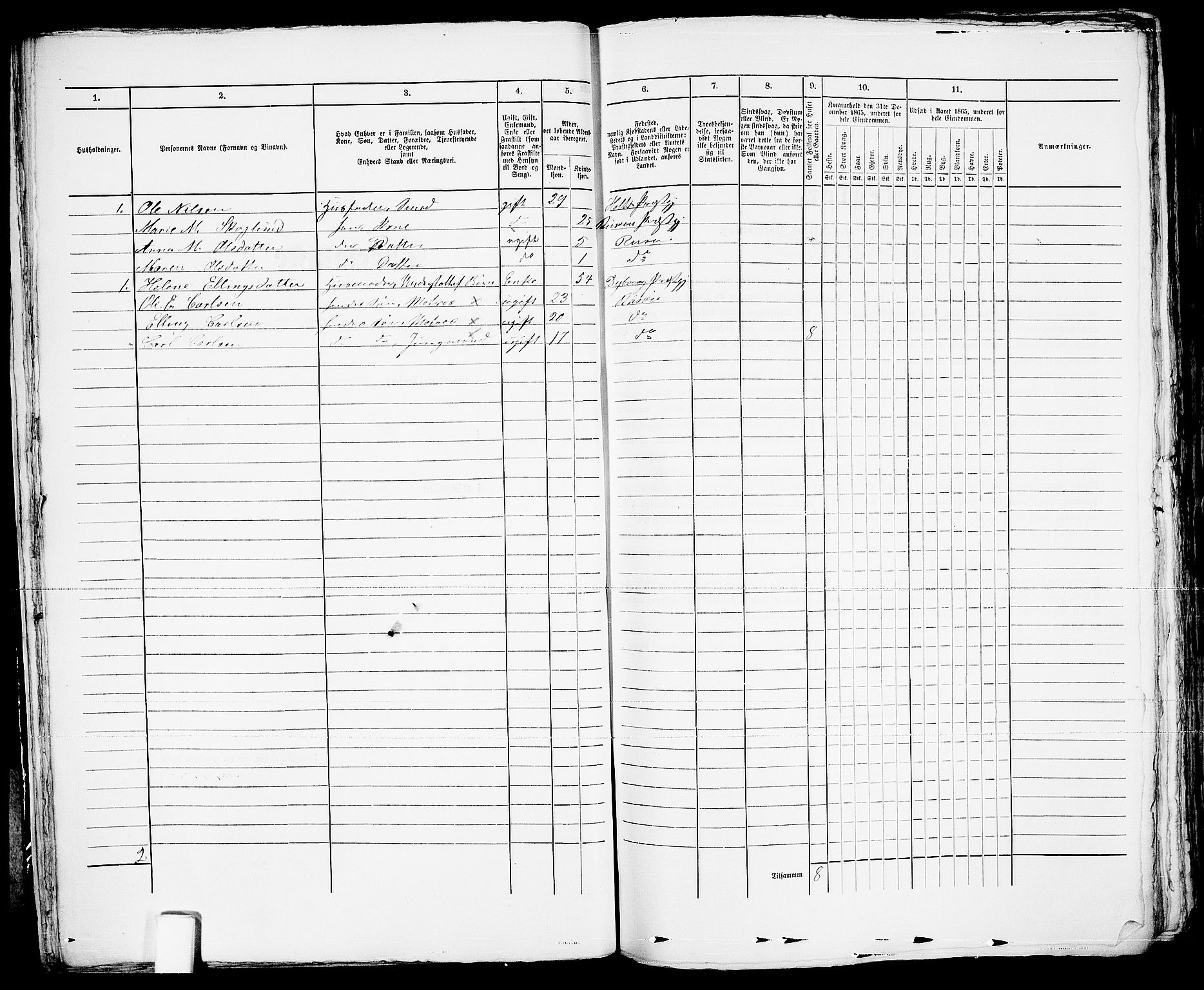 RA, 1865 census for Risør/Risør, 1865, p. 38