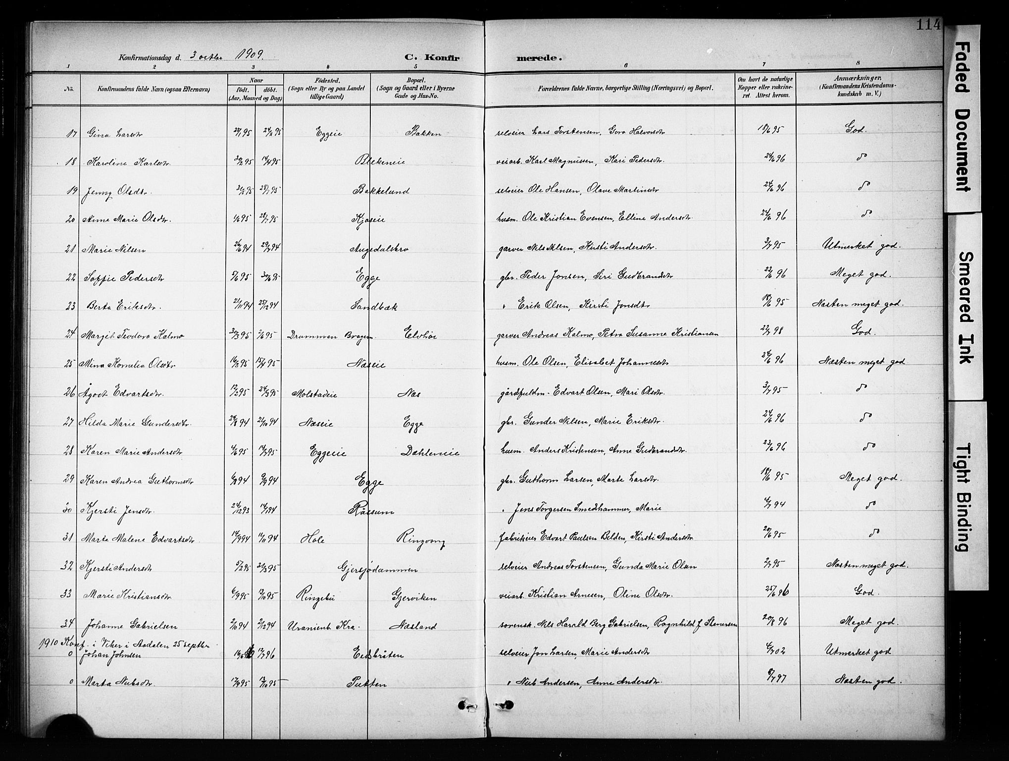 Brandbu prestekontor, SAH/PREST-114/H/Ha/Hab/L0005: Parish register (copy) no. 5, 1900-1913, p. 114