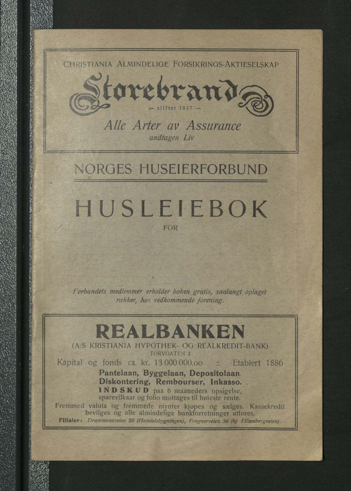 Bård Toldnes samling - lokalia fra Levanger, TIKA/PA-1549/G/L0004: Husleiebok