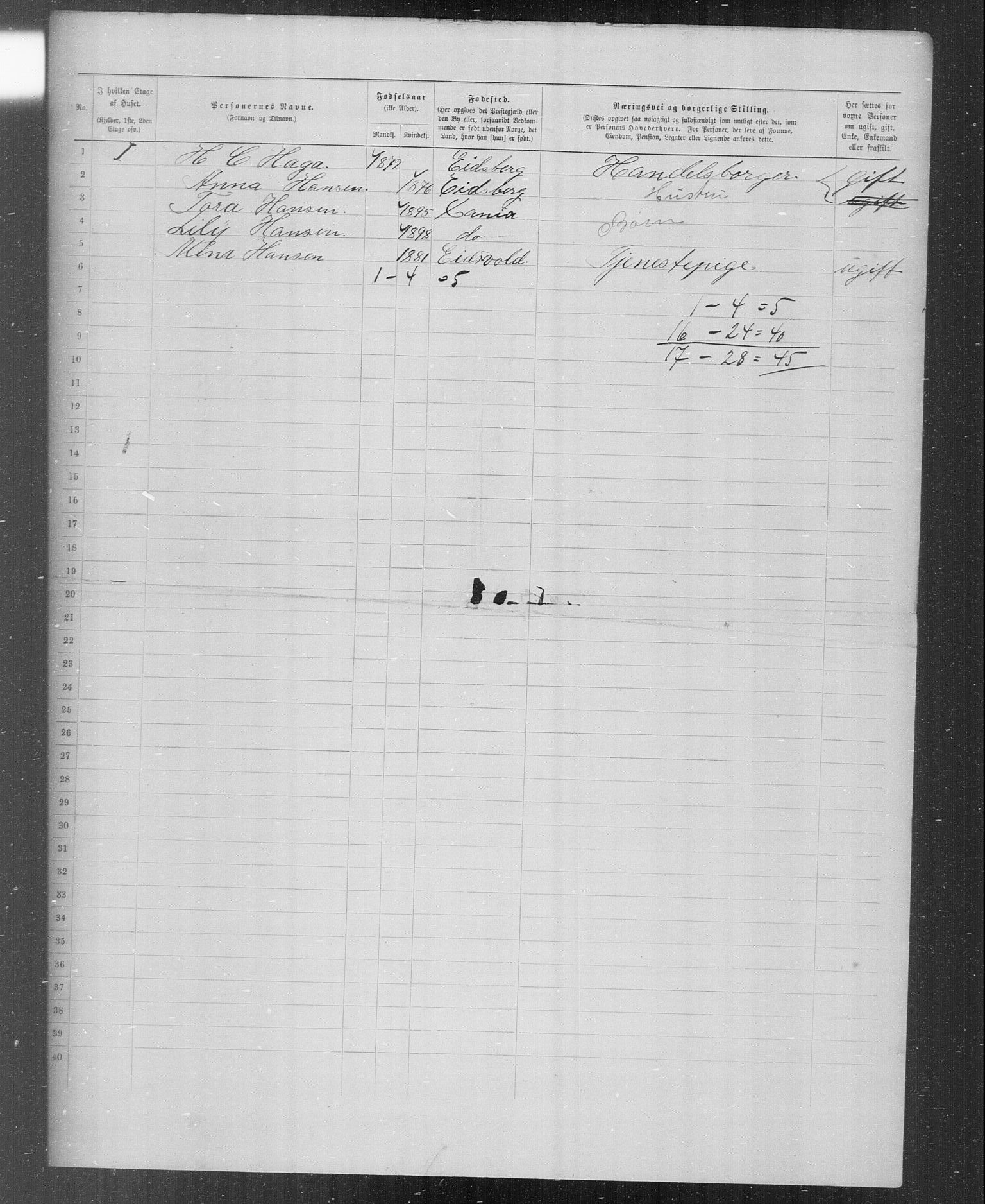 OBA, Municipal Census 1899 for Kristiania, 1899, p. 4766