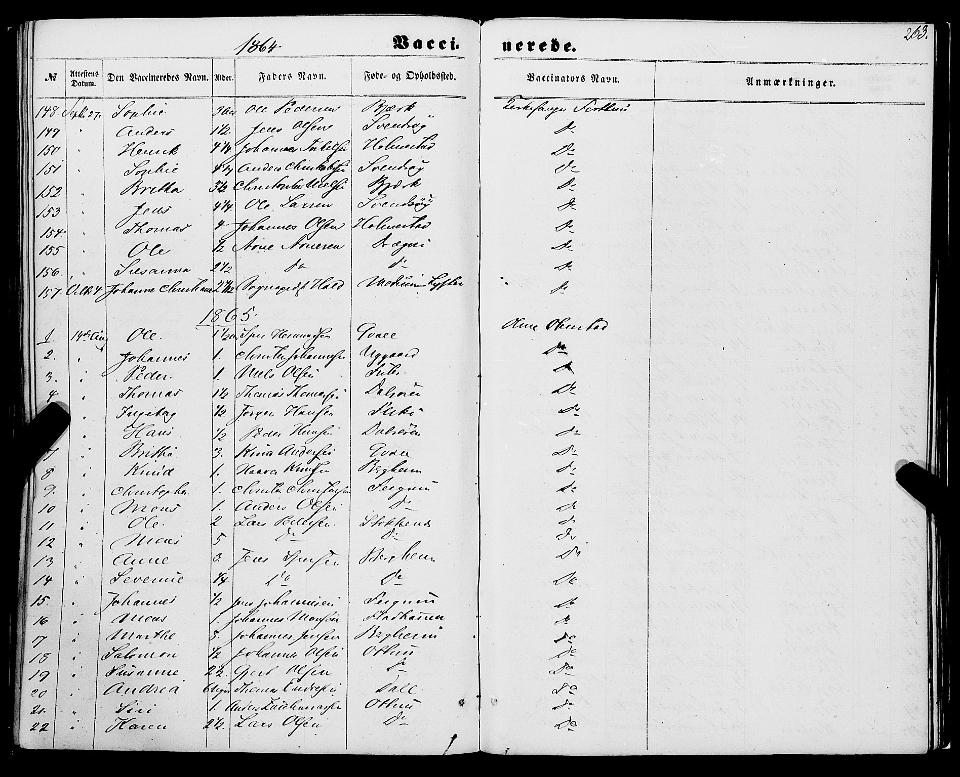 Luster sokneprestembete, AV/SAB-A-81101/H/Haa/Haaa/L0008: Parish register (official) no. A 8, 1860-1870, p. 263