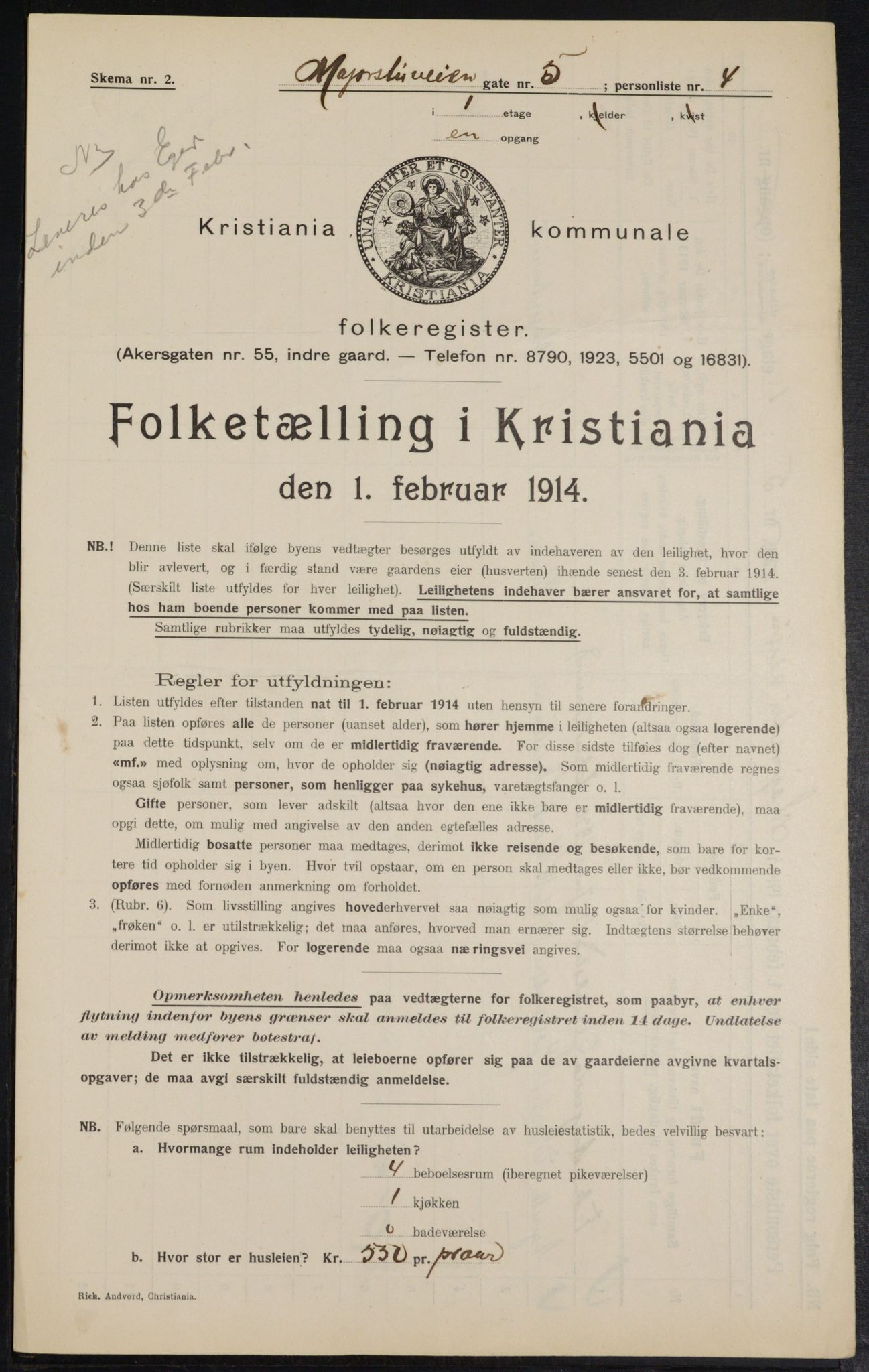 OBA, Municipal Census 1914 for Kristiania, 1914, p. 59550