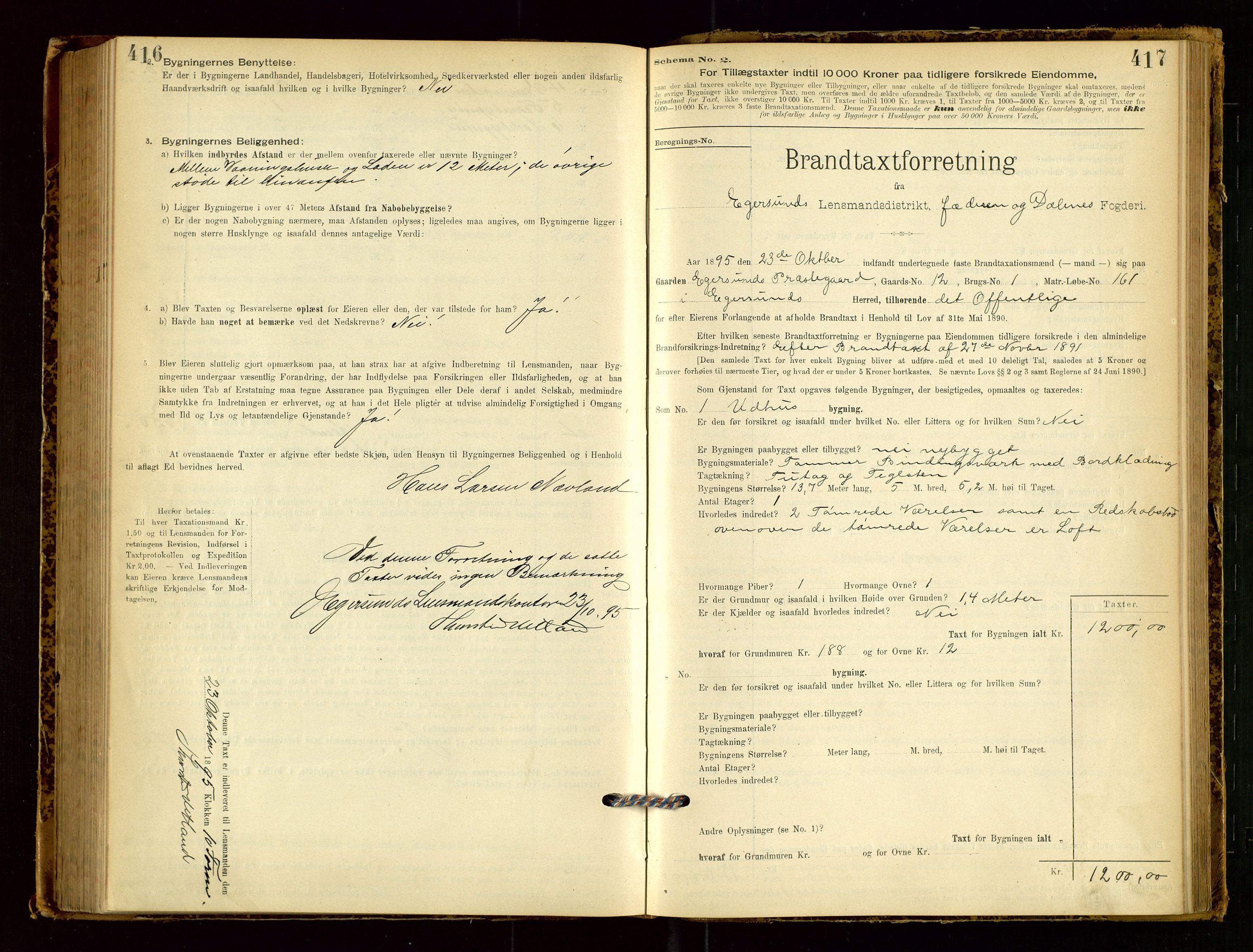 Eigersund lensmannskontor, AV/SAST-A-100171/Gob/L0001: Skjemaprotokoll, 1894-1909, p. 416-417