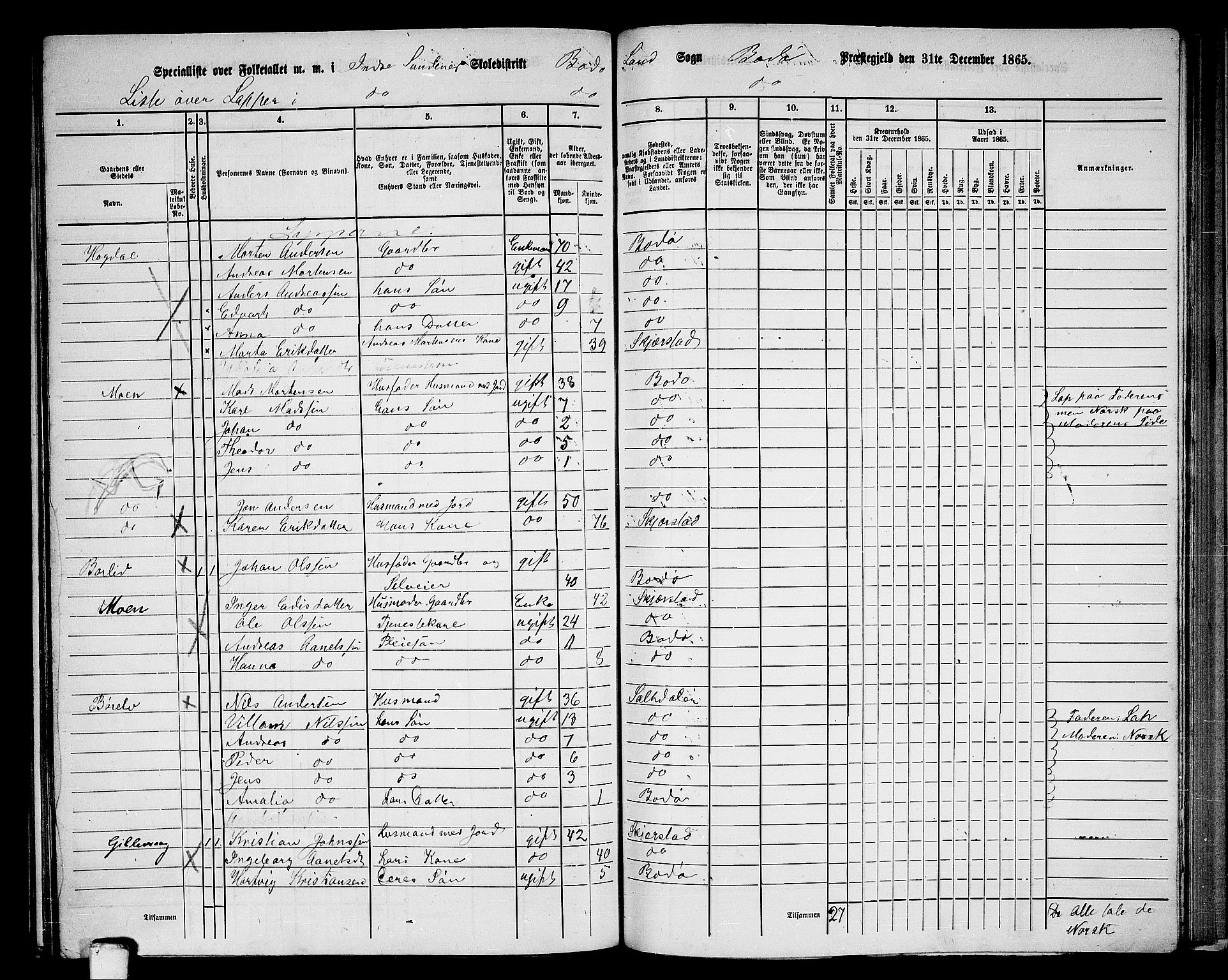 RA, 1865 census for Bodø/Bodø, 1865, p. 132