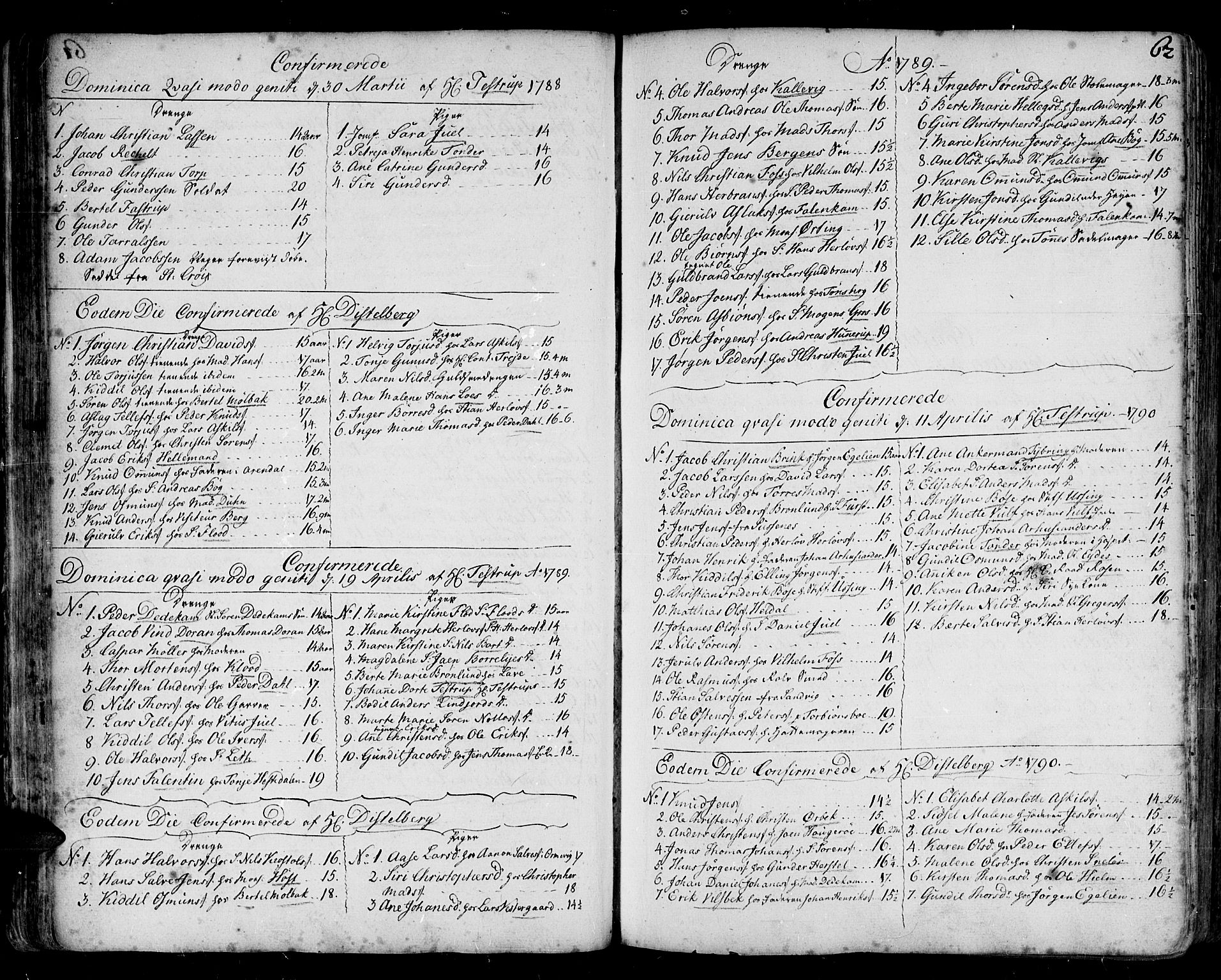 Arendal sokneprestkontor, Trefoldighet, SAK/1111-0040/F/Fa/L0001: Parish register (official) no. A 1, 1703-1815, p. 62