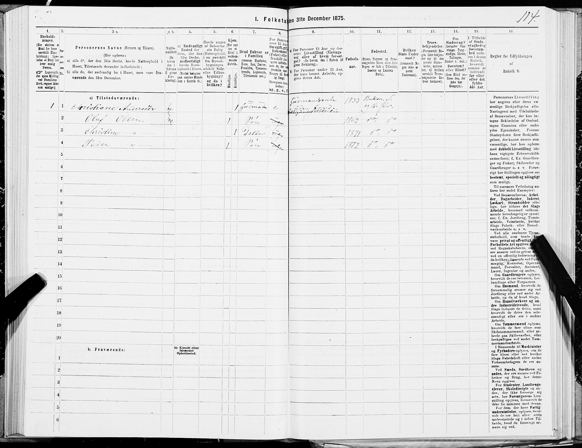 SAT, 1875 census for 1860P Buksnes, 1875, p. 1114