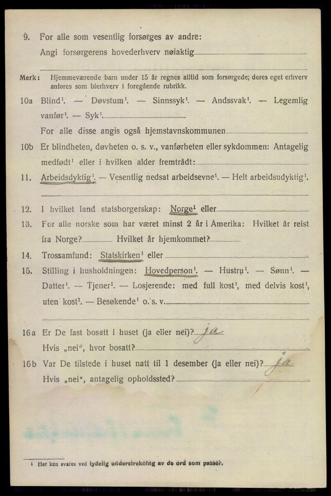 SAKO, 1920 census for Bamble, 1920, p. 4452