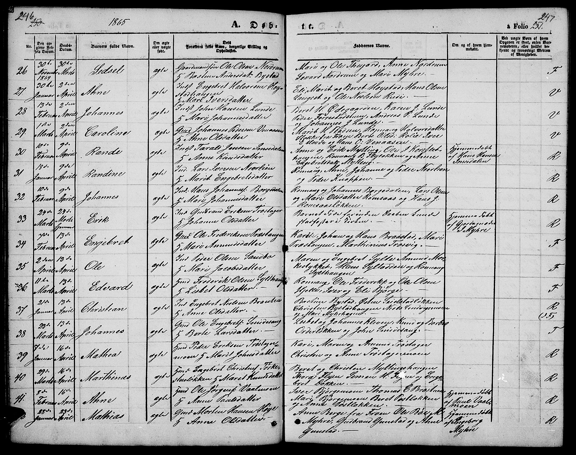 Ringebu prestekontor, AV/SAH-PREST-082/H/Ha/Hab/L0003: Parish register (copy) no. 3, 1854-1866, p. 246-247