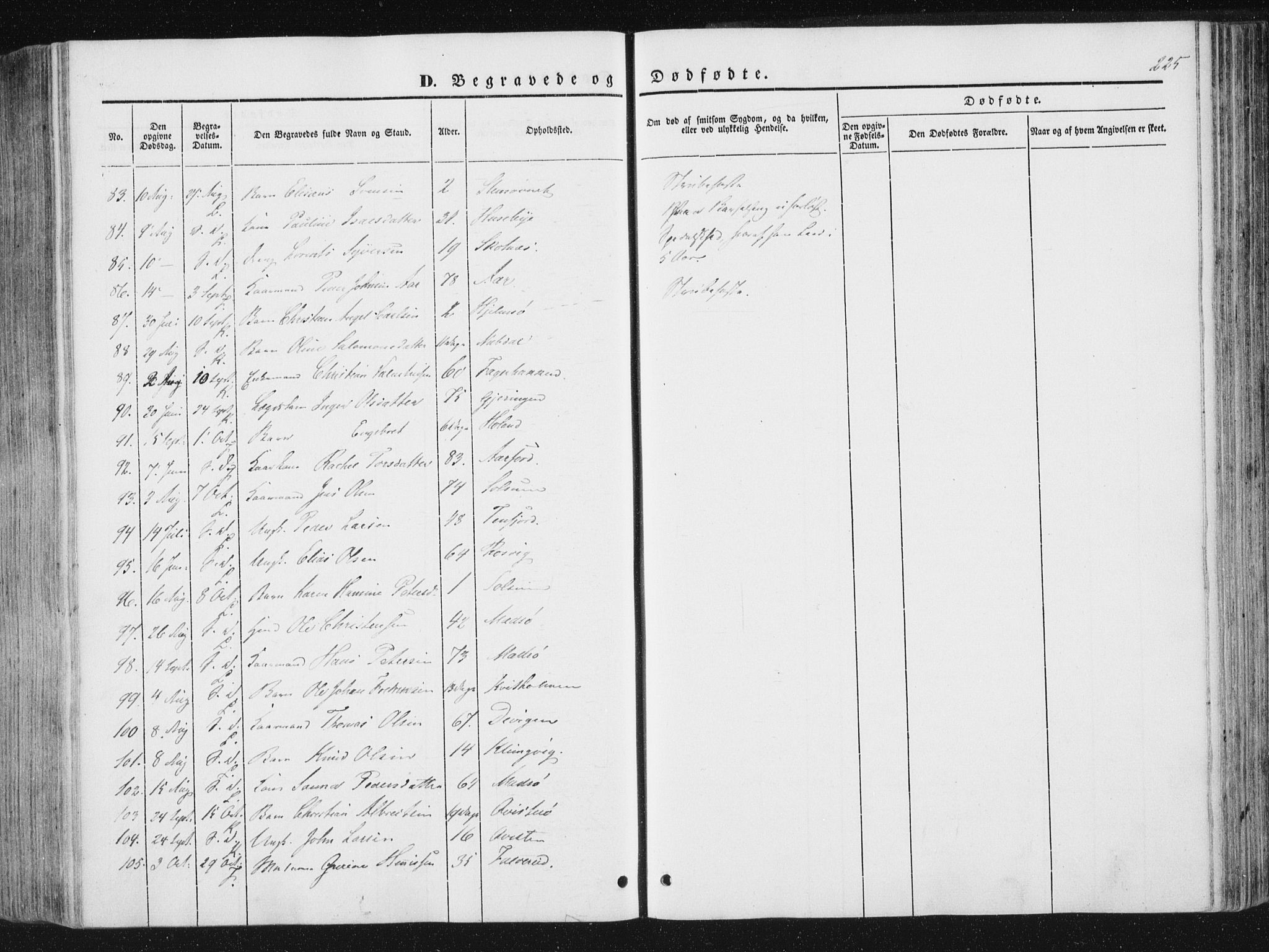 Ministerialprotokoller, klokkerbøker og fødselsregistre - Nord-Trøndelag, AV/SAT-A-1458/780/L0640: Parish register (official) no. 780A05, 1845-1856, p. 225