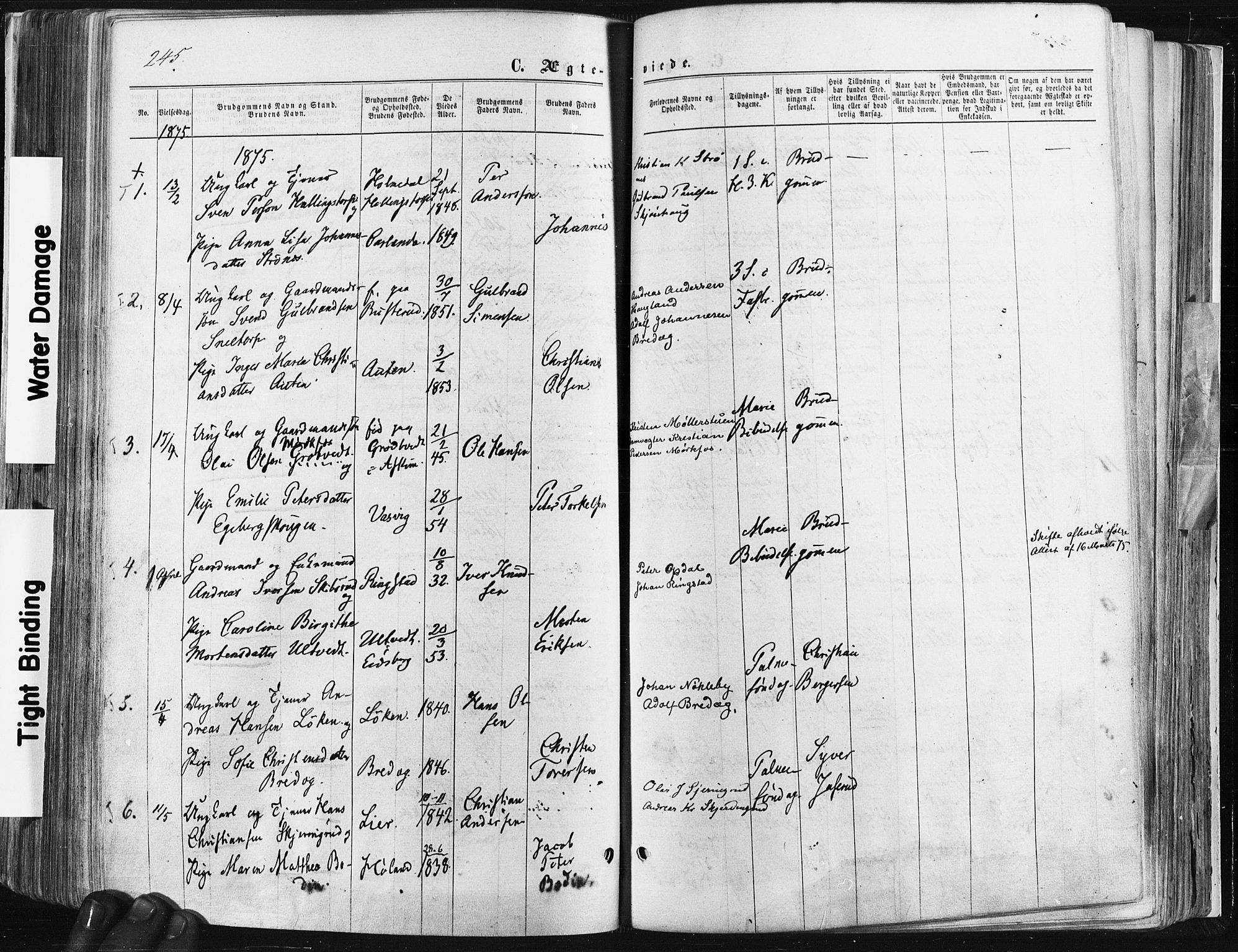 Trøgstad prestekontor Kirkebøker, SAO/A-10925/F/Fa/L0009: Parish register (official) no. I 9, 1865-1877, p. 245
