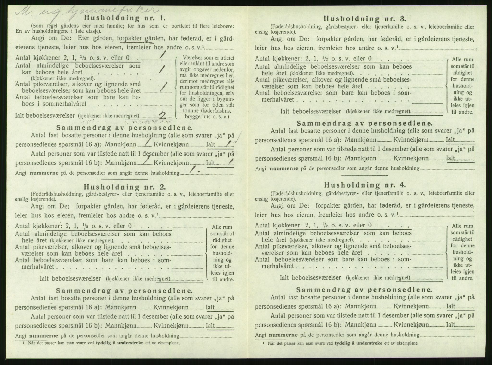 SAT, 1920 census for Tustna, 1920, p. 170