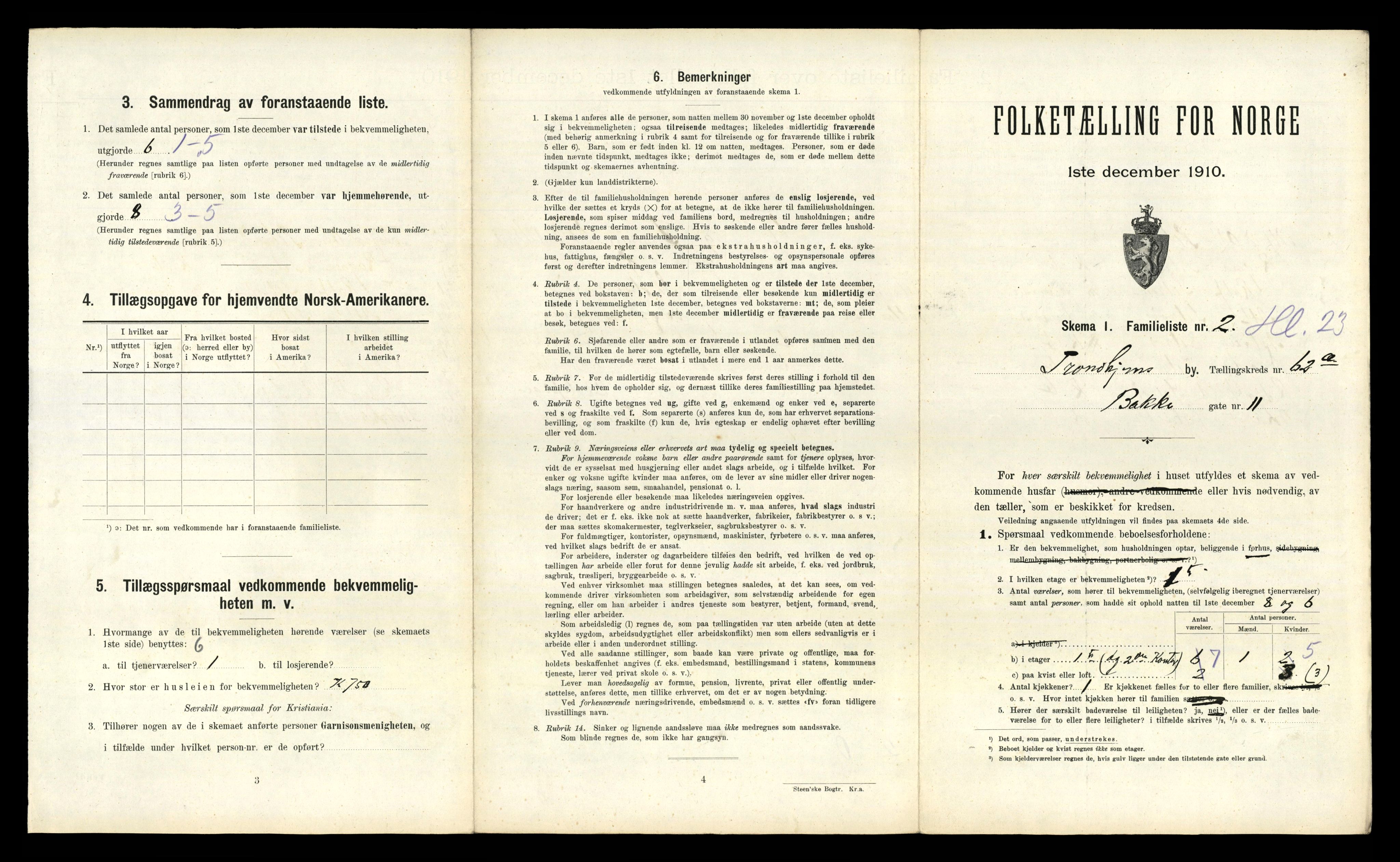 RA, 1910 census for Trondheim, 1910, p. 16549