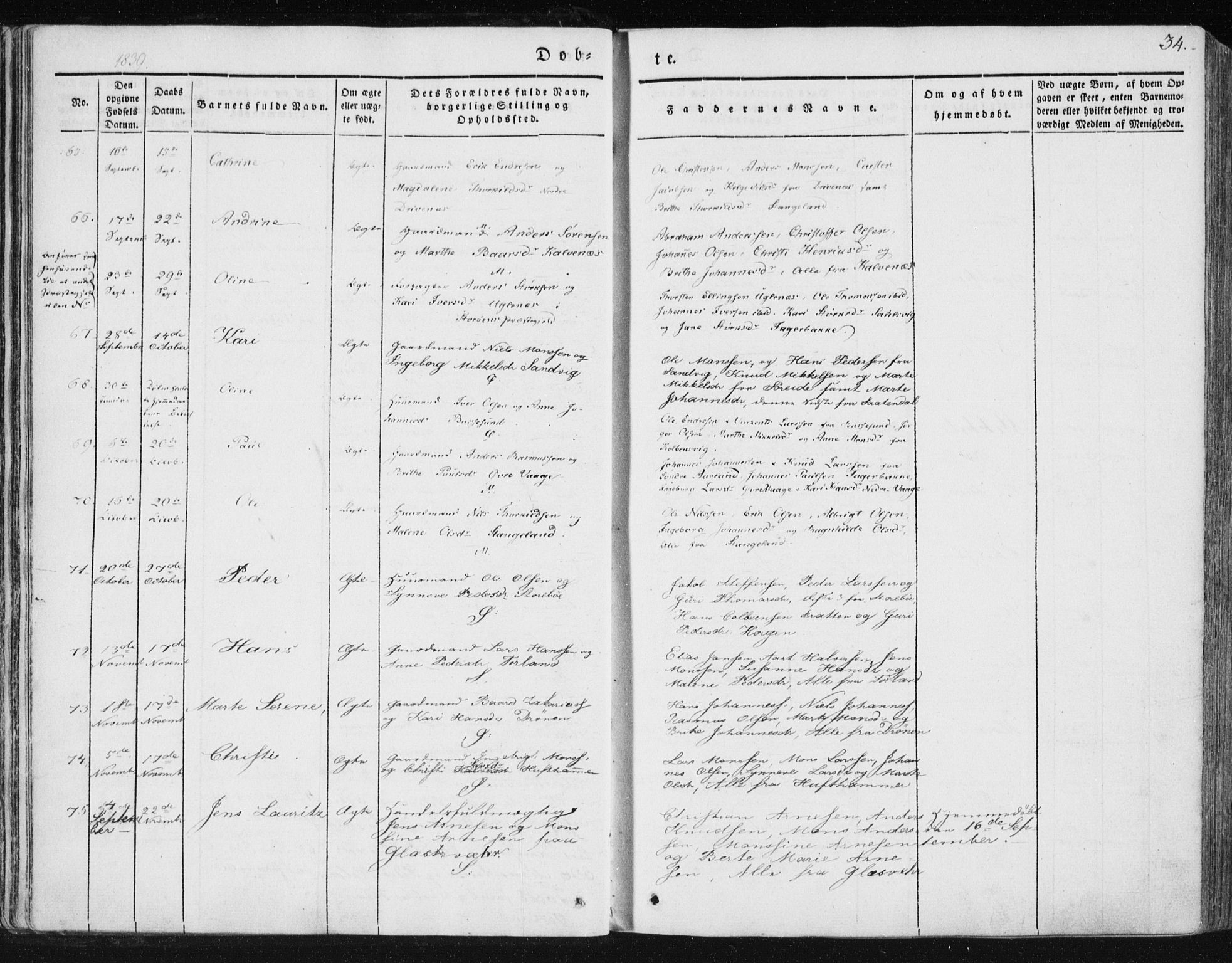 Sund sokneprestembete, AV/SAB-A-99930: Parish register (official) no. A 13, 1835-1849, p. 34