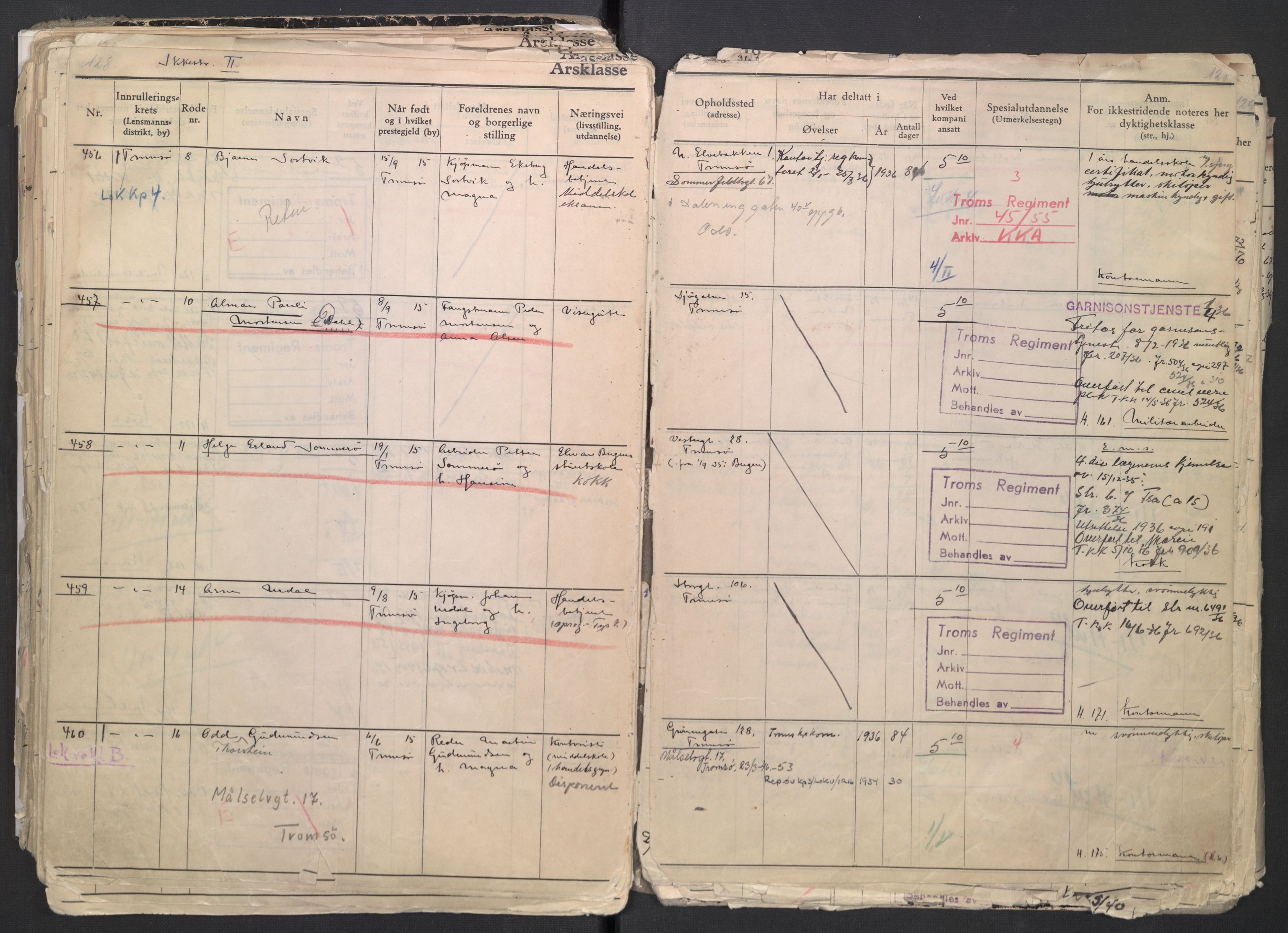 Forsvaret, Troms infanteriregiment nr. 16, AV/RA-RAFA-3146/P/Pa/L0007/0001: Ruller / Rulle for regimentets menige mannskaper, årsklasse 1936, 1936, p. 128