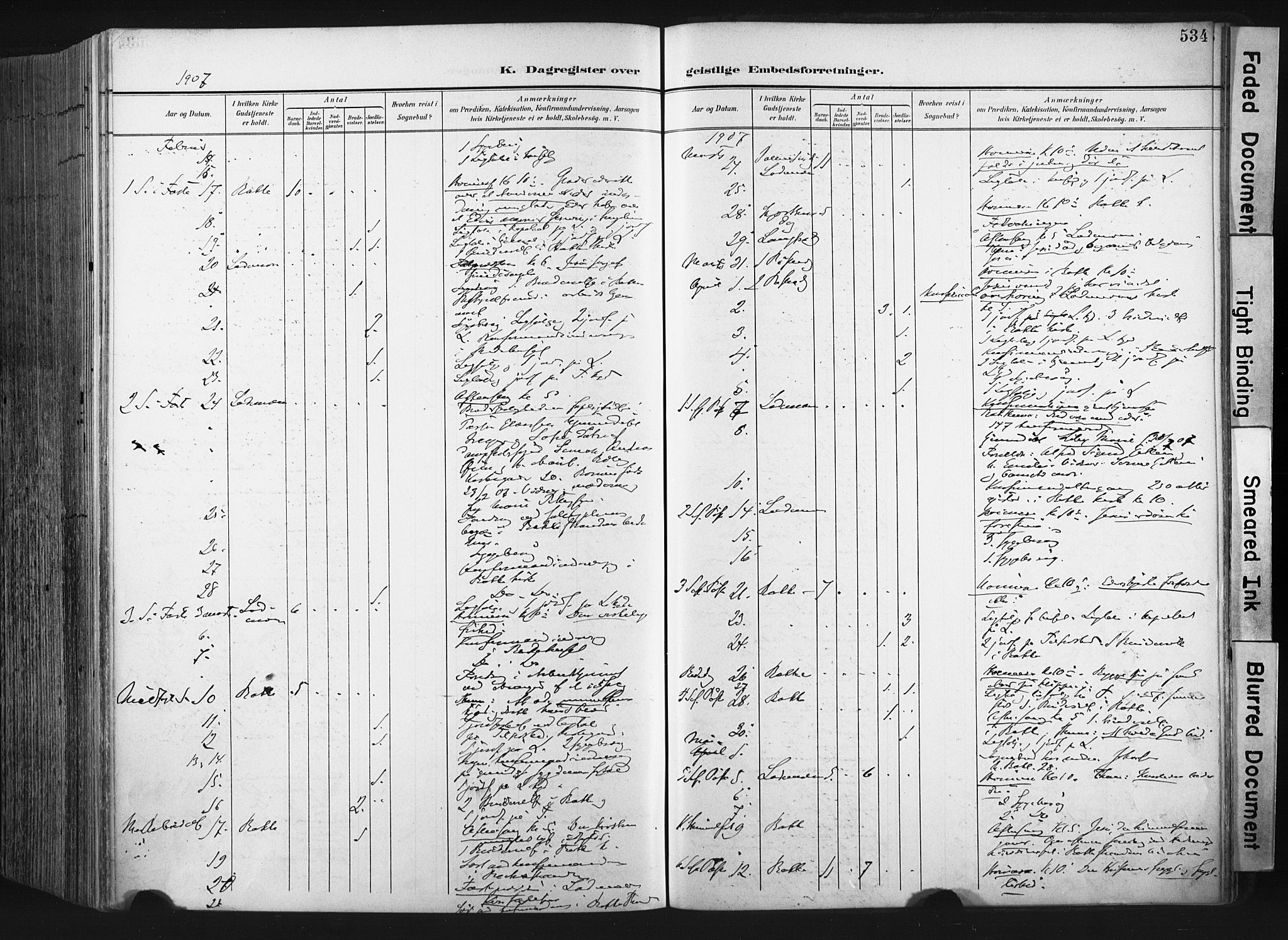 Ministerialprotokoller, klokkerbøker og fødselsregistre - Sør-Trøndelag, SAT/A-1456/604/L0201: Parish register (official) no. 604A21, 1901-1911, p. 534