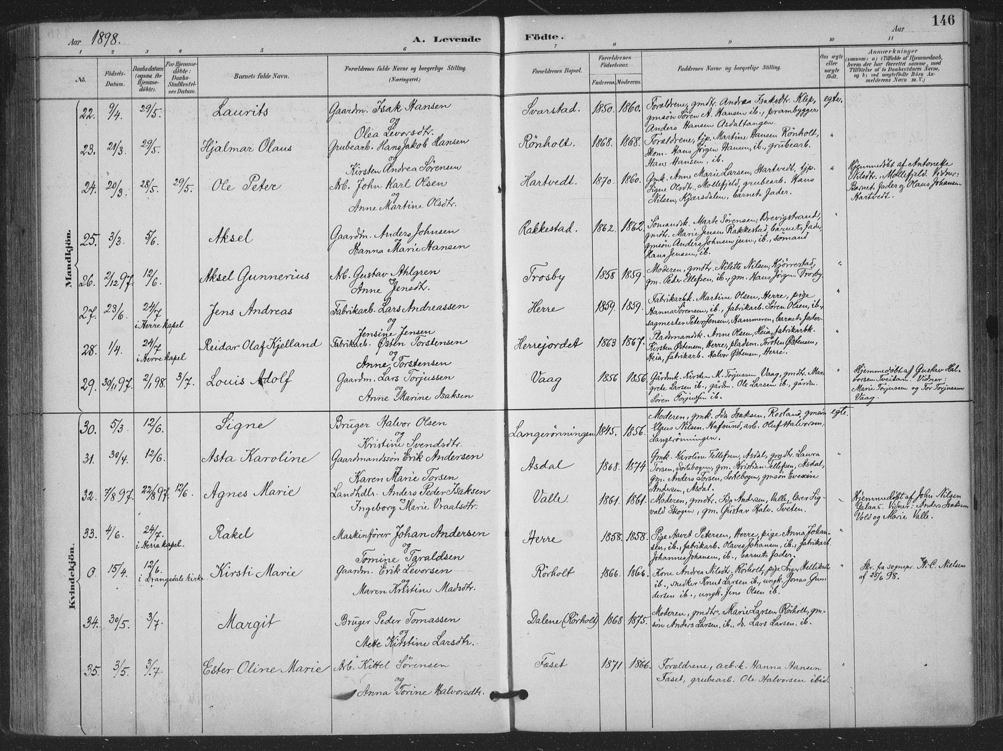 Bamble kirkebøker, AV/SAKO-A-253/F/Fa/L0008: Parish register (official) no. I 8, 1888-1900, p. 146