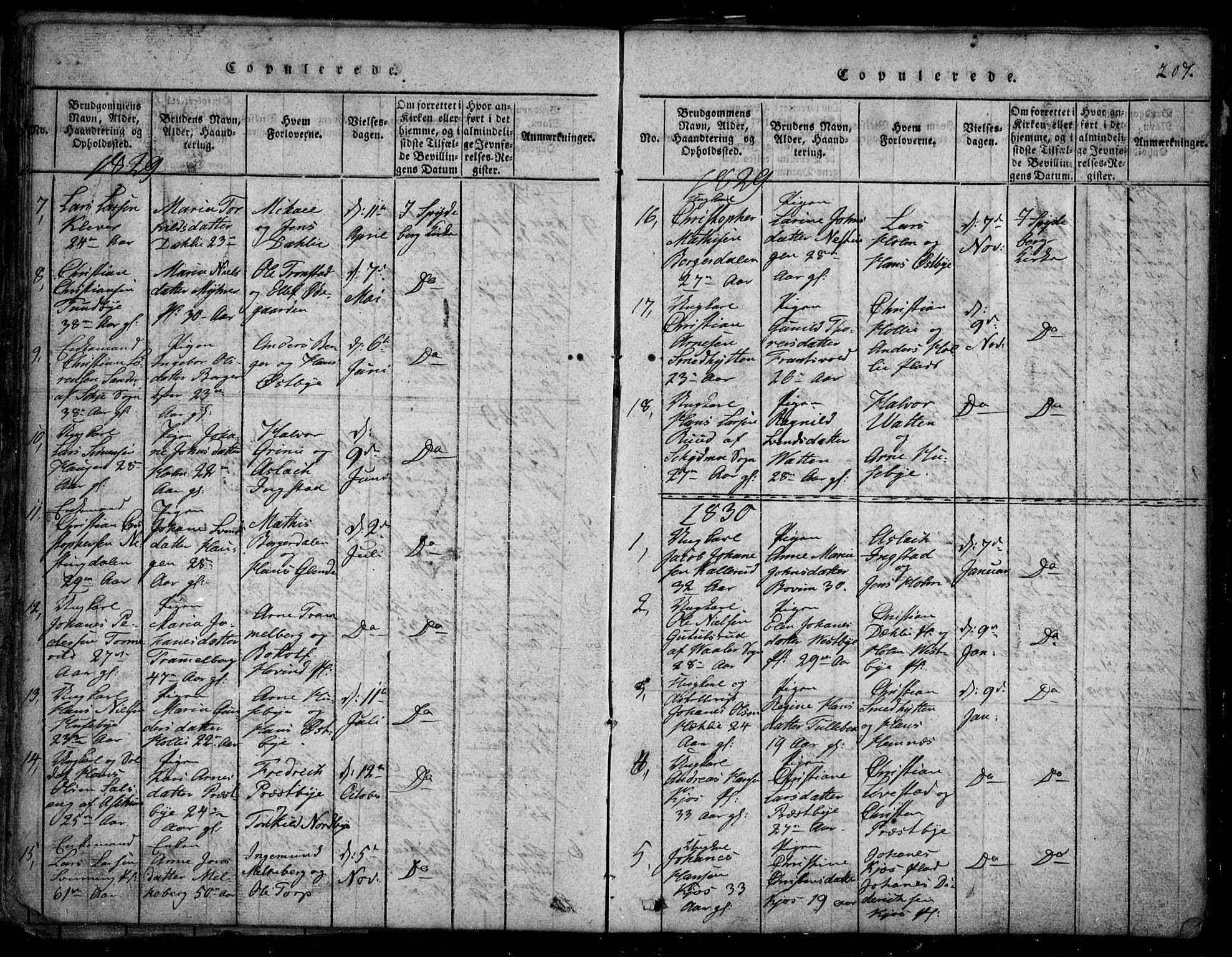 Spydeberg prestekontor Kirkebøker, SAO/A-10924/G/Ga/L0001: Parish register (copy) no. I 1, 1814-1868, p. 207