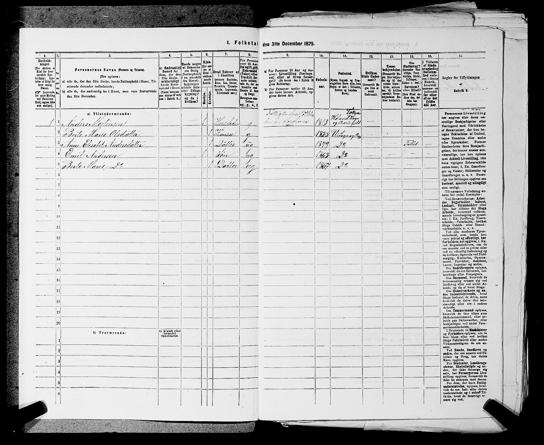 RA, 1875 census for 0224P Aurskog, 1875, p. 257