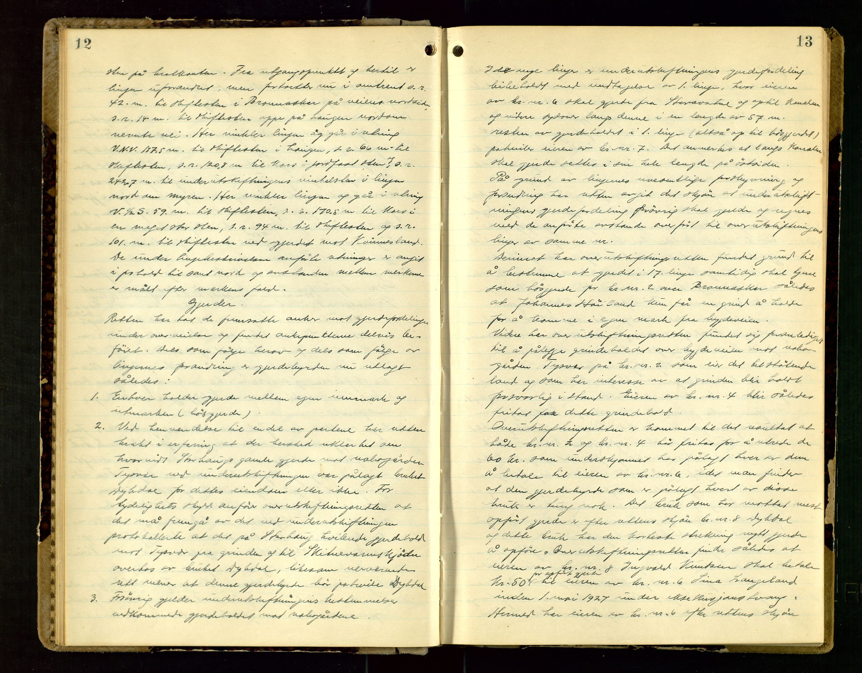 Rogaland jordskifterett, AV/SAST-A-102426/Oa/L0113: Forhandlingsprotokoll, 1926-1944, p. 12-13