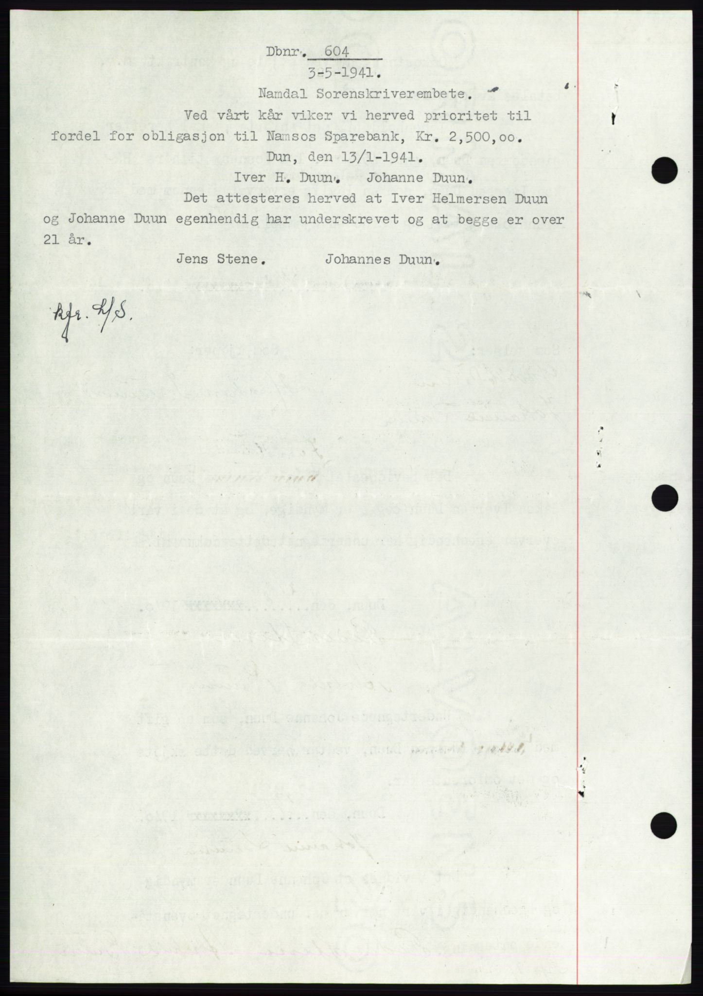 Namdal sorenskriveri, SAT/A-4133/1/2/2C: Mortgage book no. -, 1940-1941, Deed date: 28.08.1940