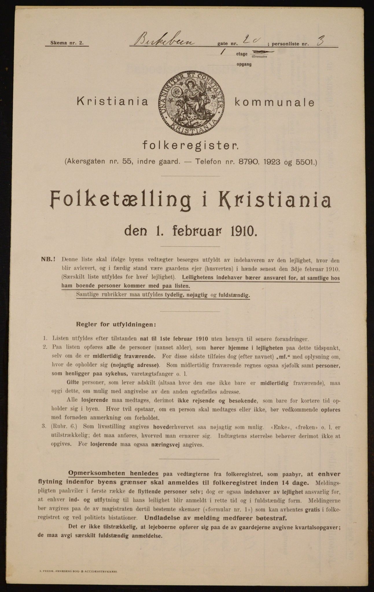 OBA, Municipal Census 1910 for Kristiania, 1910, p. 4819