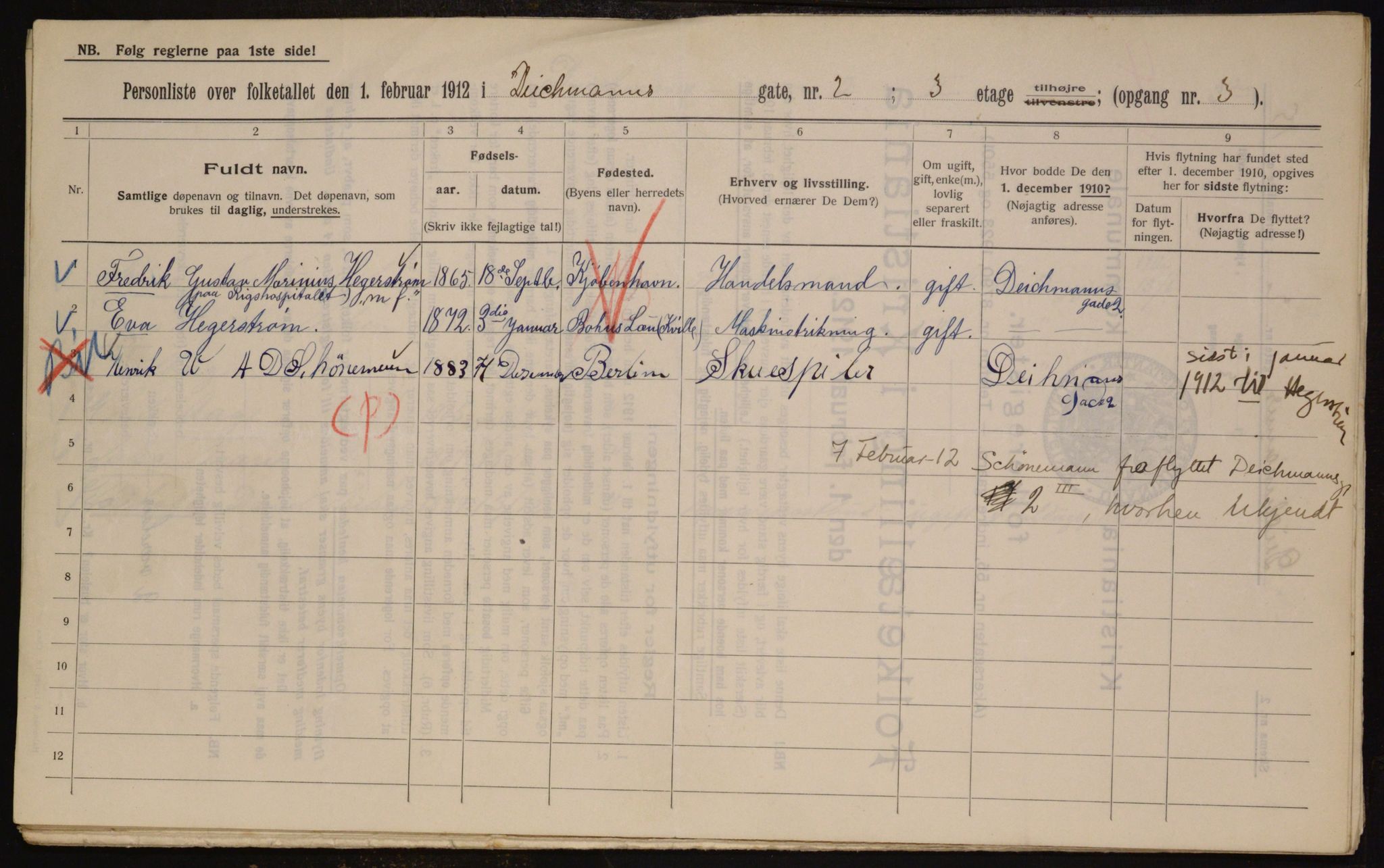 OBA, Municipal Census 1912 for Kristiania, 1912, p. 15305