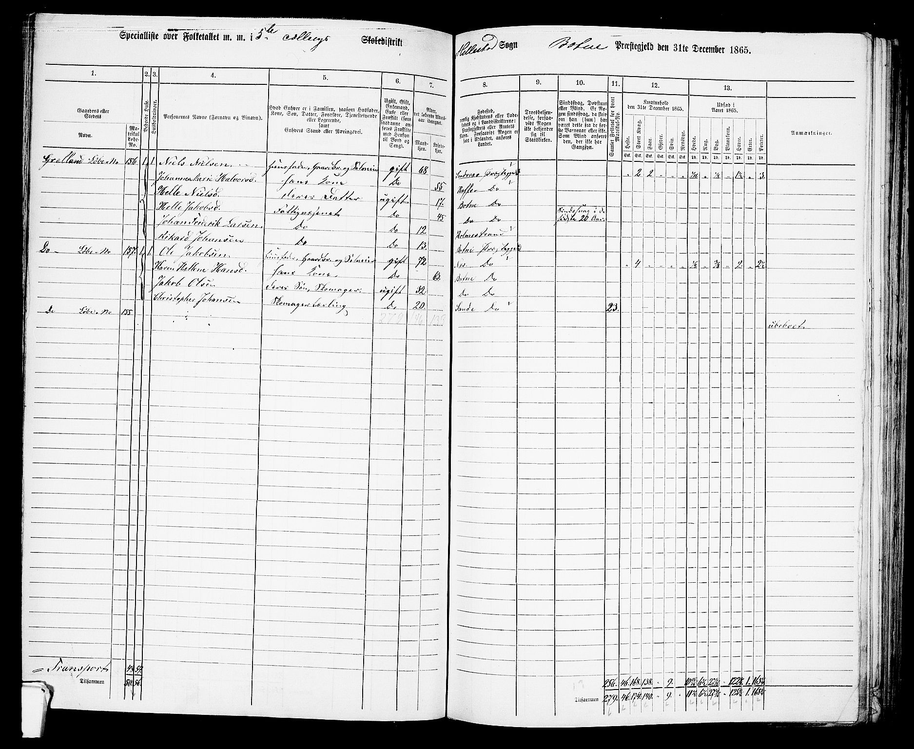 RA, 1865 census for Botne/Botne og Hillestad, 1865, p. 94