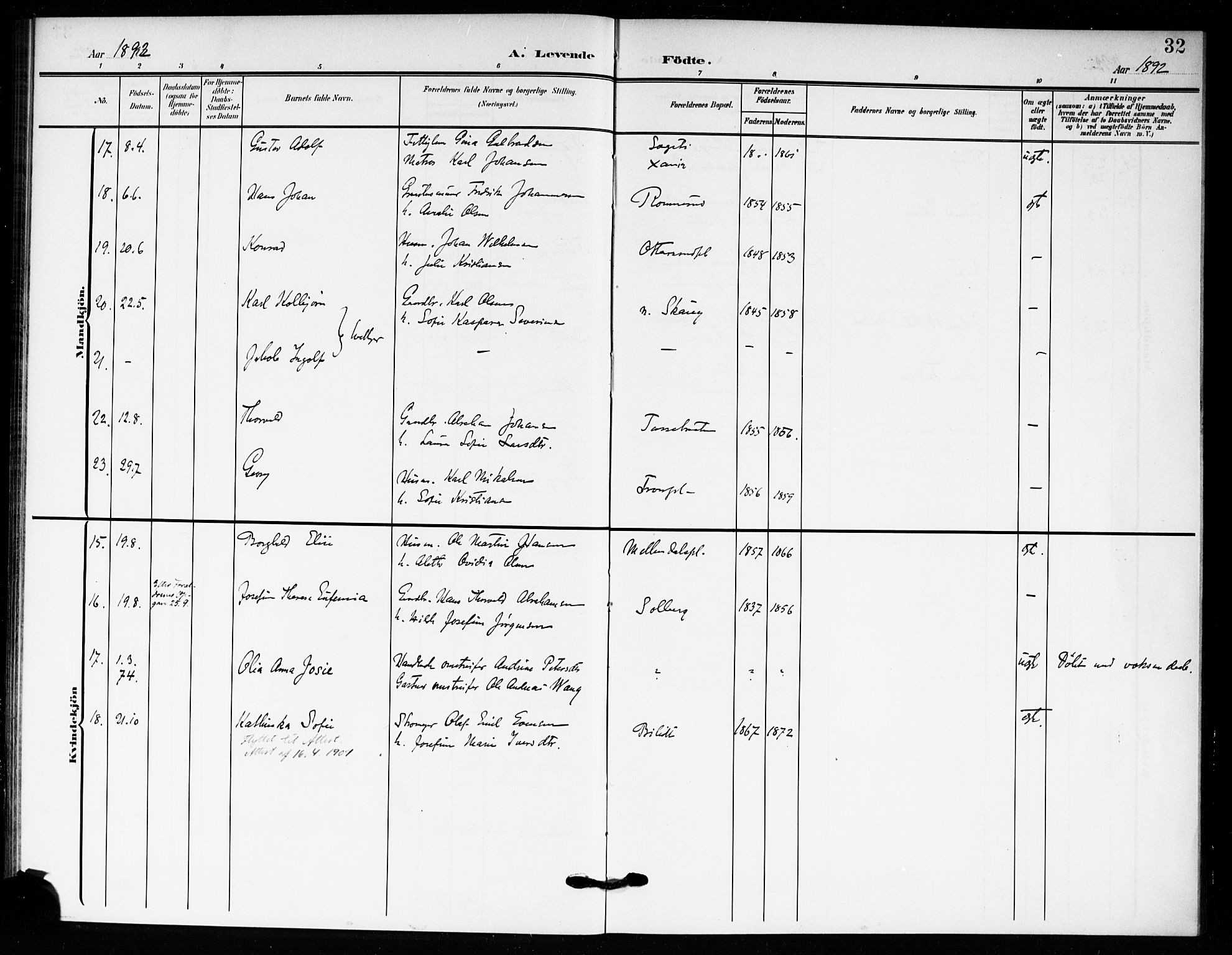 Drøbak prestekontor Kirkebøker, AV/SAO-A-10142a/F/Fc/L0001: Parish register (official) no. III 1, 1871-1900, p. 32