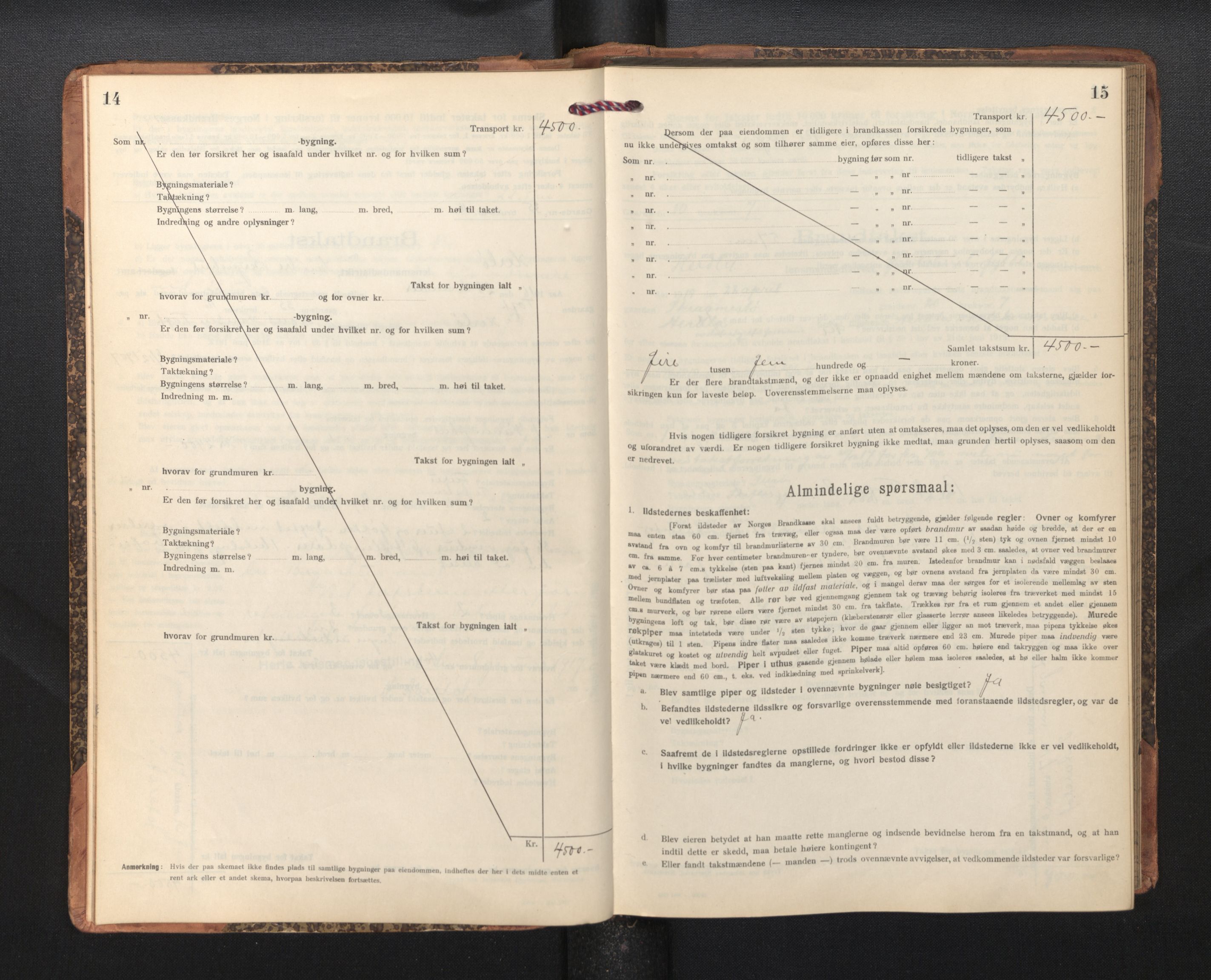 Lensmannen i Herdla, SAB/A-32901/0012/L0004:  Branntakstprotokoll skjematakst, 1916-1954, p. 14-15